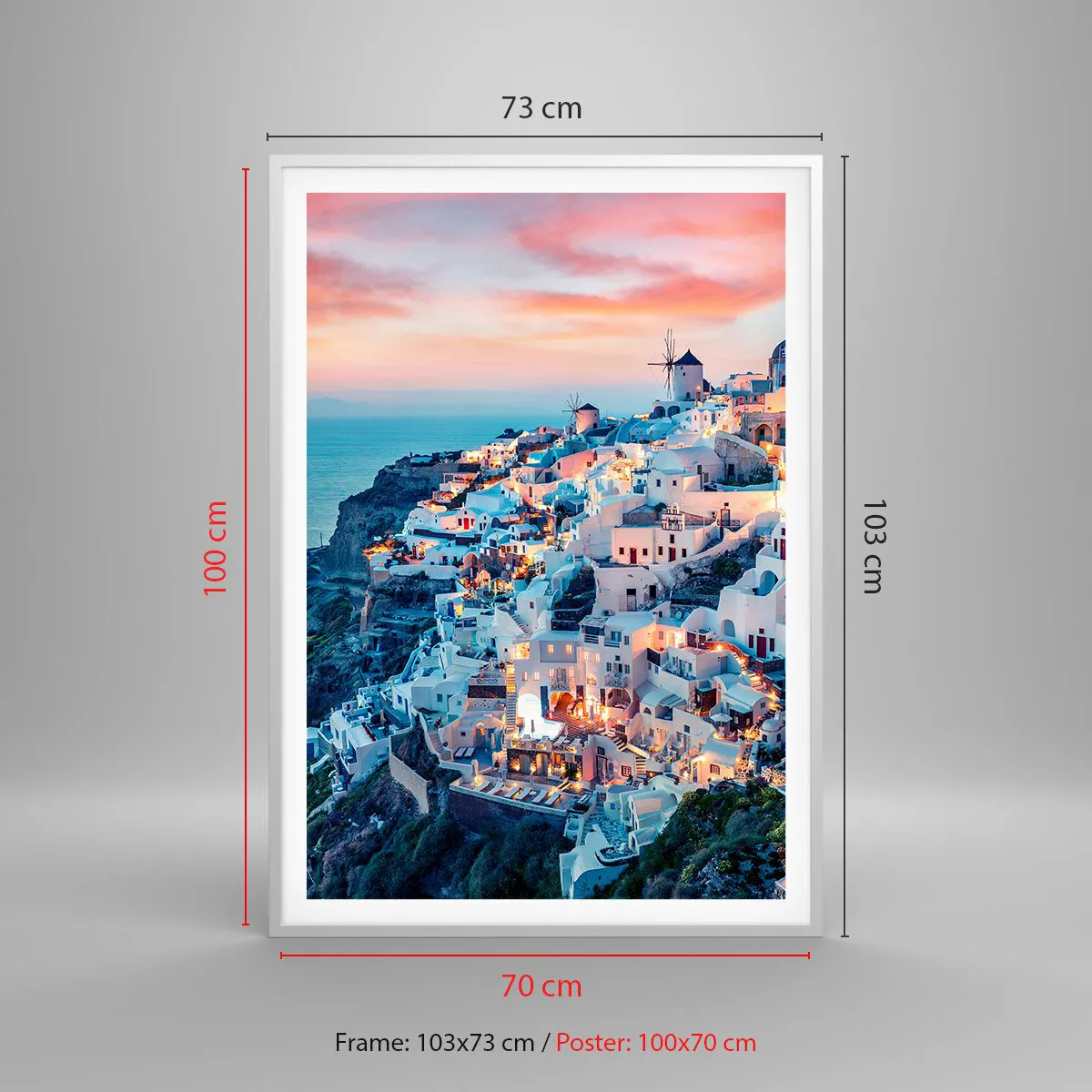 Affisch i vit ram - Din stora grekiska semester - 70x100 cm