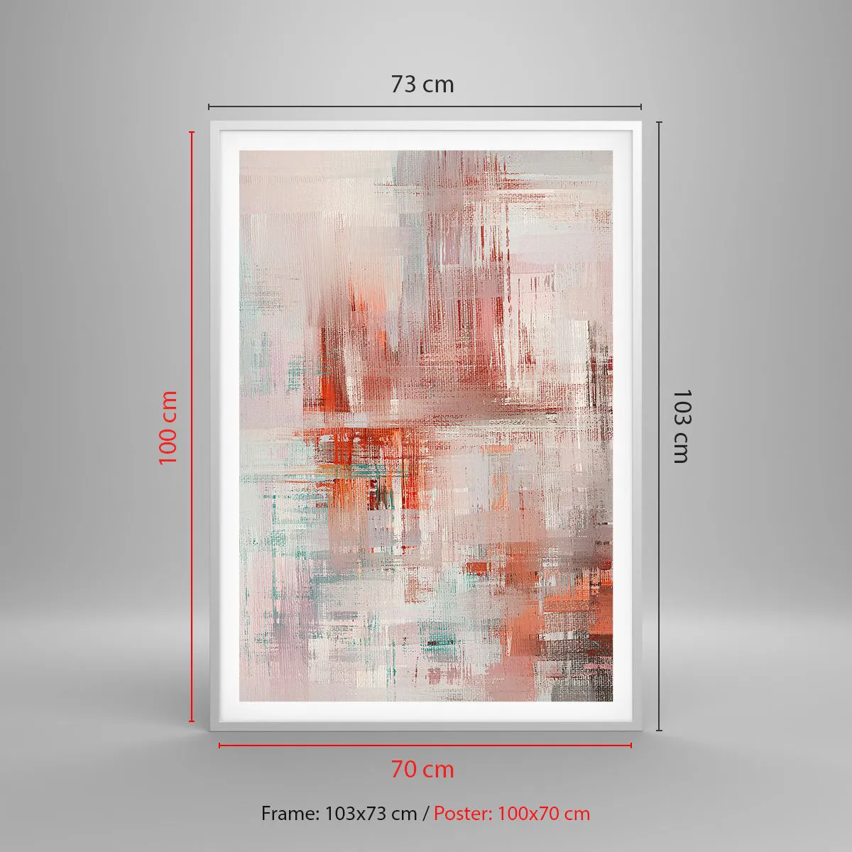 Plakat i hvid ramme - Diset. Hvor er dog det lyserødt - 70x100 cm