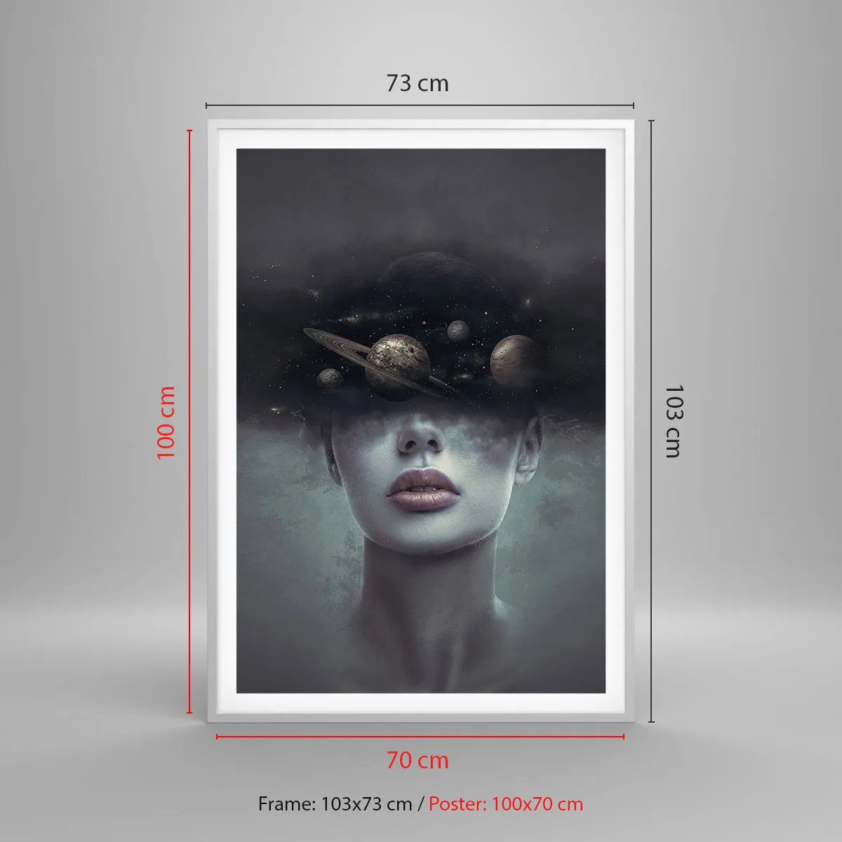 Plakát v bílém rámu - A planety… - 70x100 cm