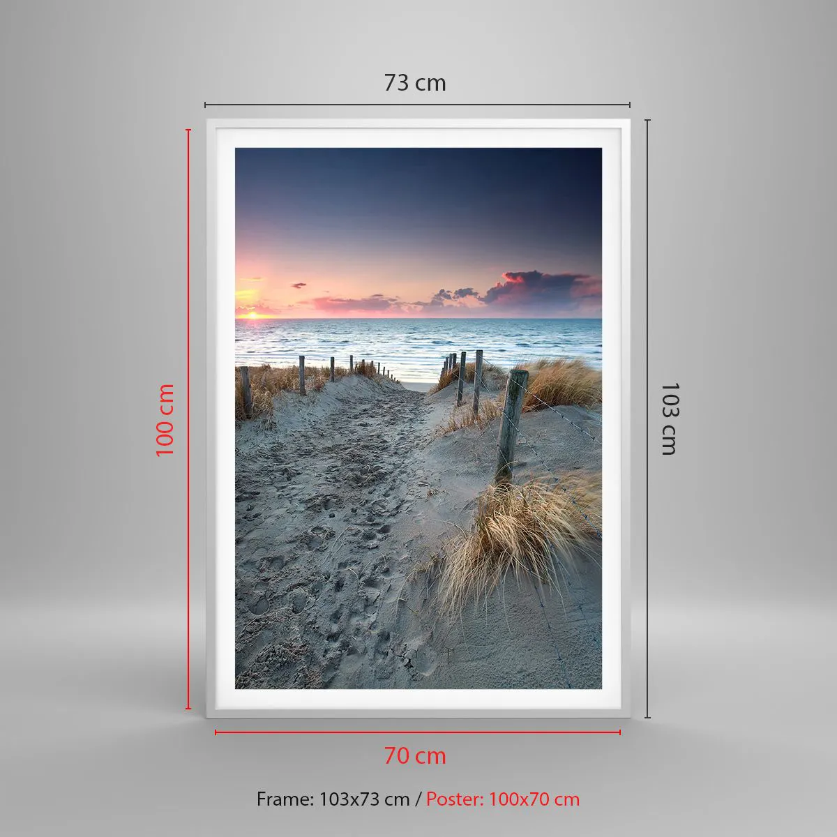 Poster in einem weißen Rahmen - Du hast einen Regenbogen aus strahlendem Licht verschüttet ... - 70x100 cm