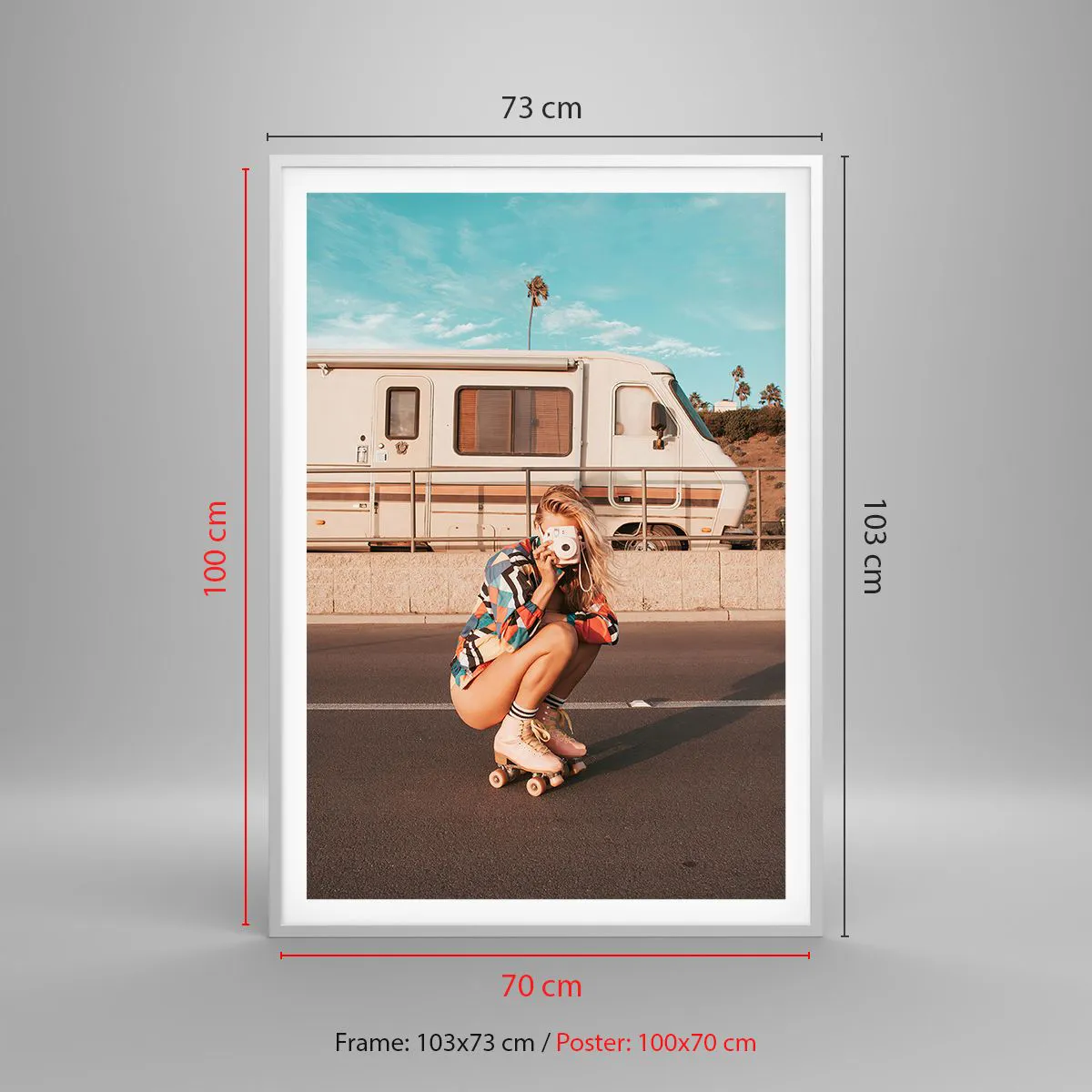 Poster în ramă albă - Zâmbiți, vă rog! - 70x100 cm