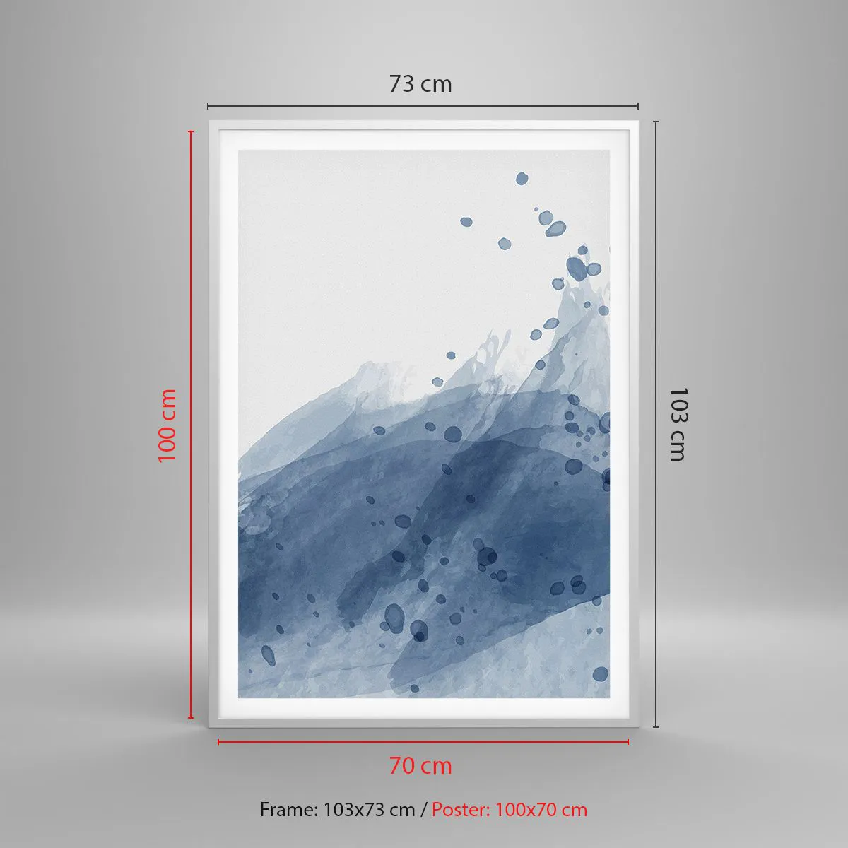 Poszter fekete keretben - Kék tüll - 70x100 cm