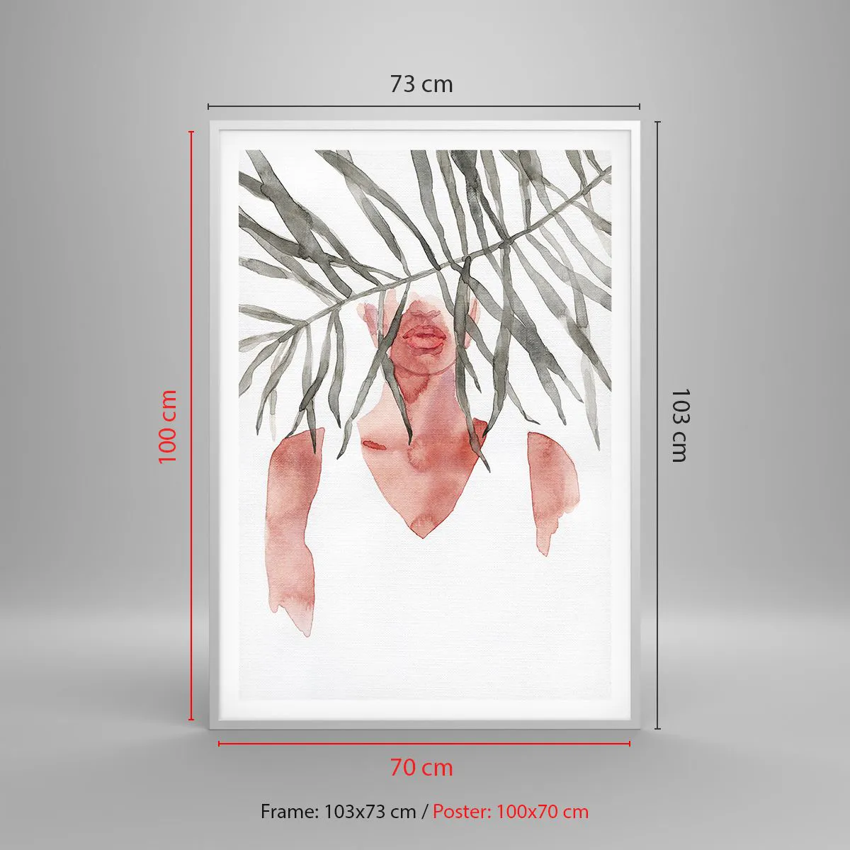 Poster în ramă albă - Doamna de la tropice - 70x100 cm