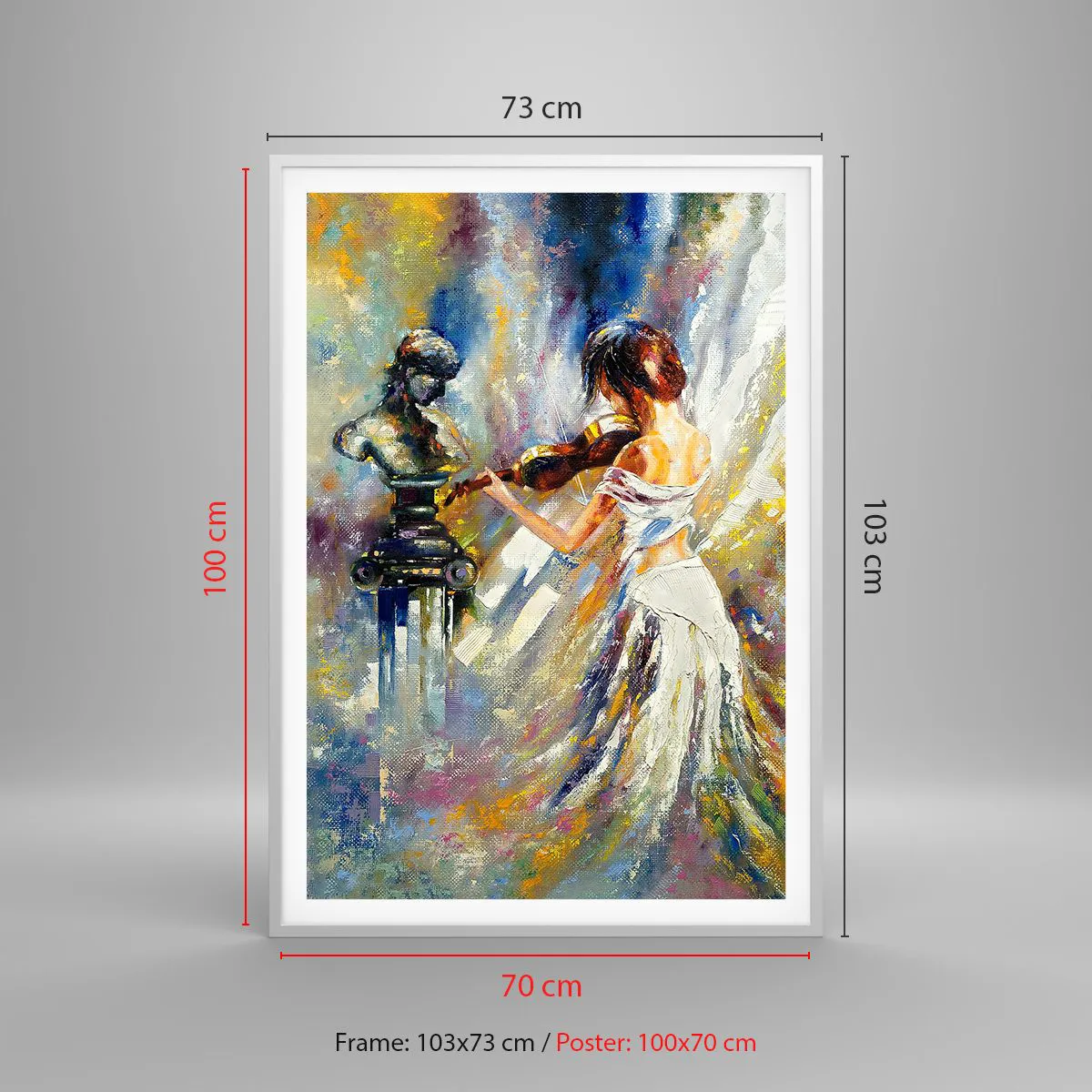 Affiche dans un cadre blanc - Poster - Revivre avec émotion - 70x100 cm