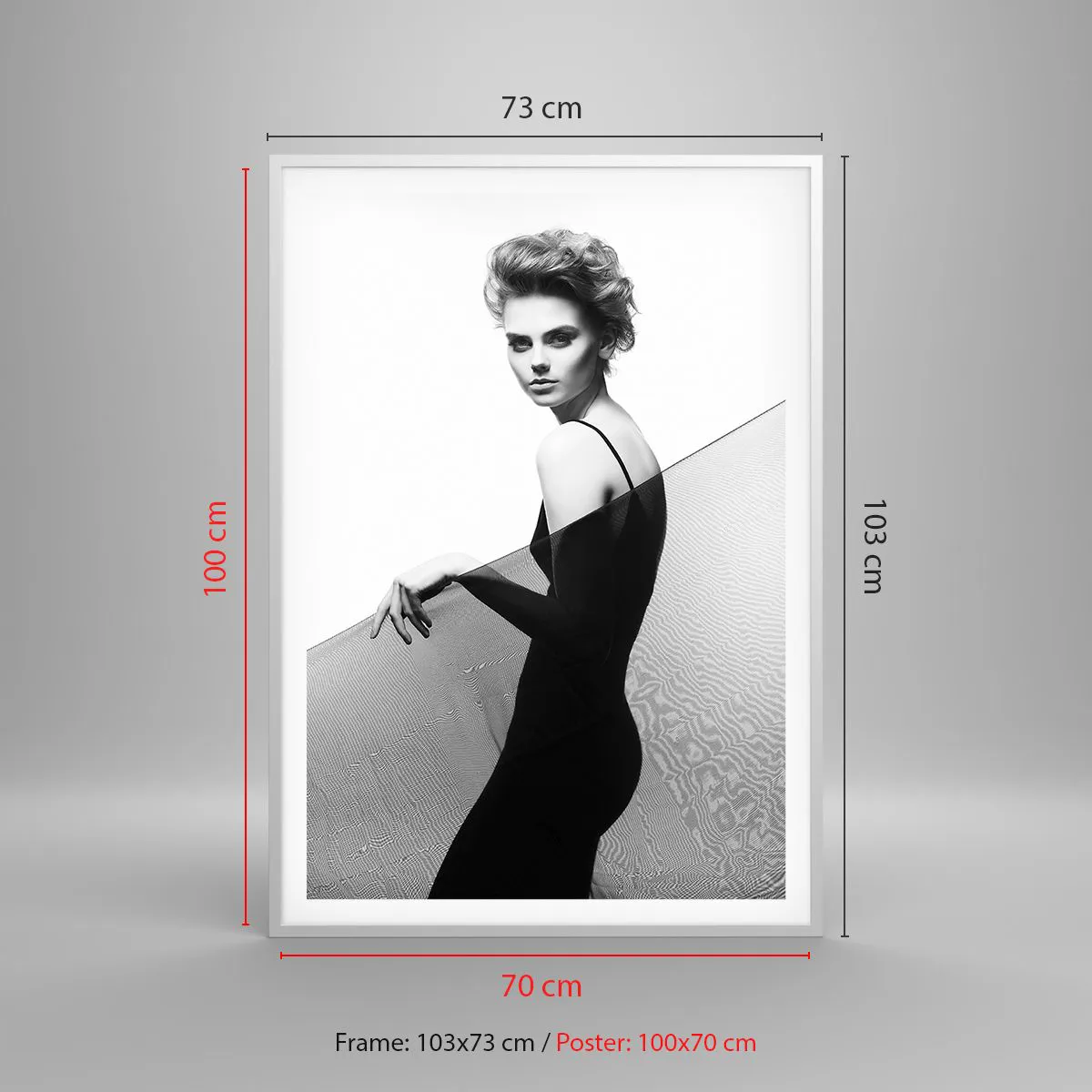 Plakat i hvid ramme - Magnetisk blik - 70x100 cm