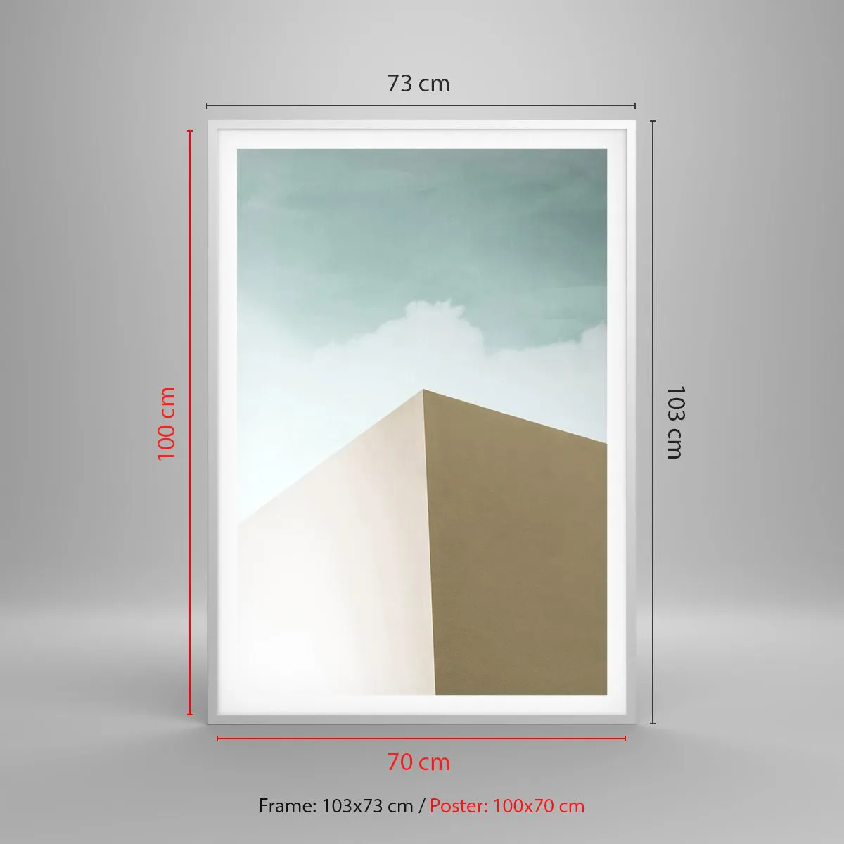 Plagát v bielom ráme - Geometria slnečného leta - 70x100 cm