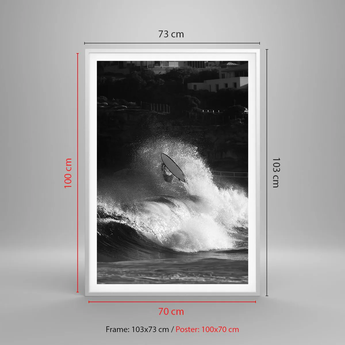 Poster în ramă albă - Provocare acceptată! - 70x100 cm