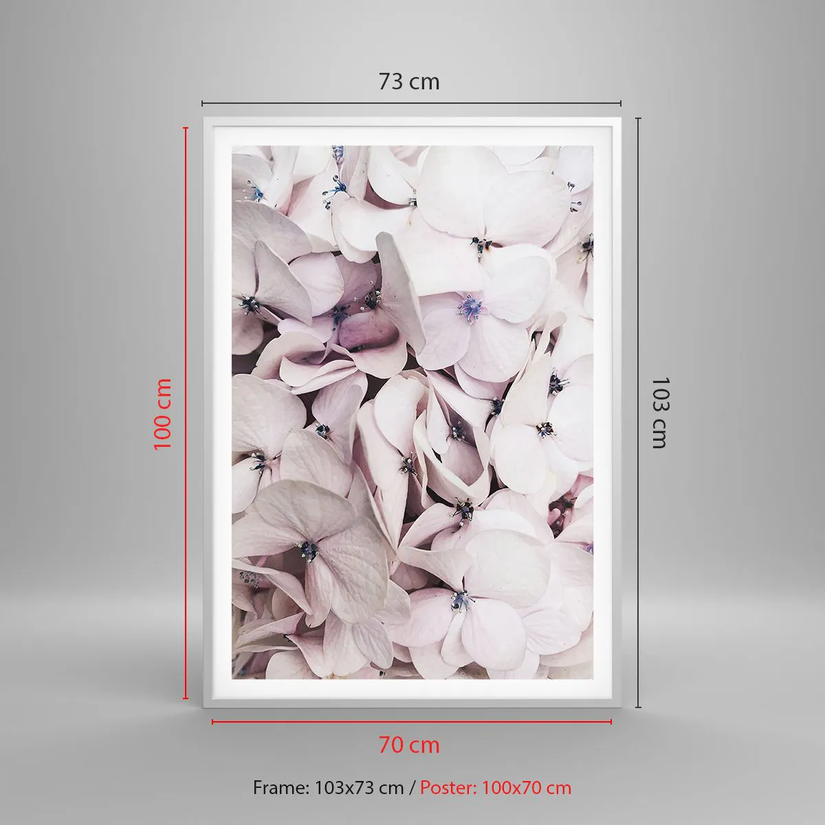 Plakat w białej ramie - W powodzi kwiatów - 70x100 cm