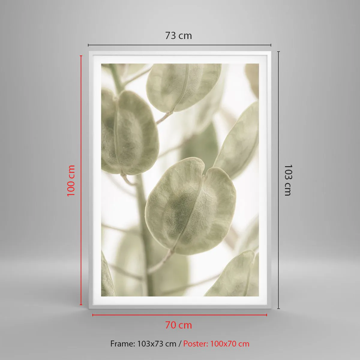 Plakát v bílém rámu - Na začátku bylo listí… - 70x100 cm