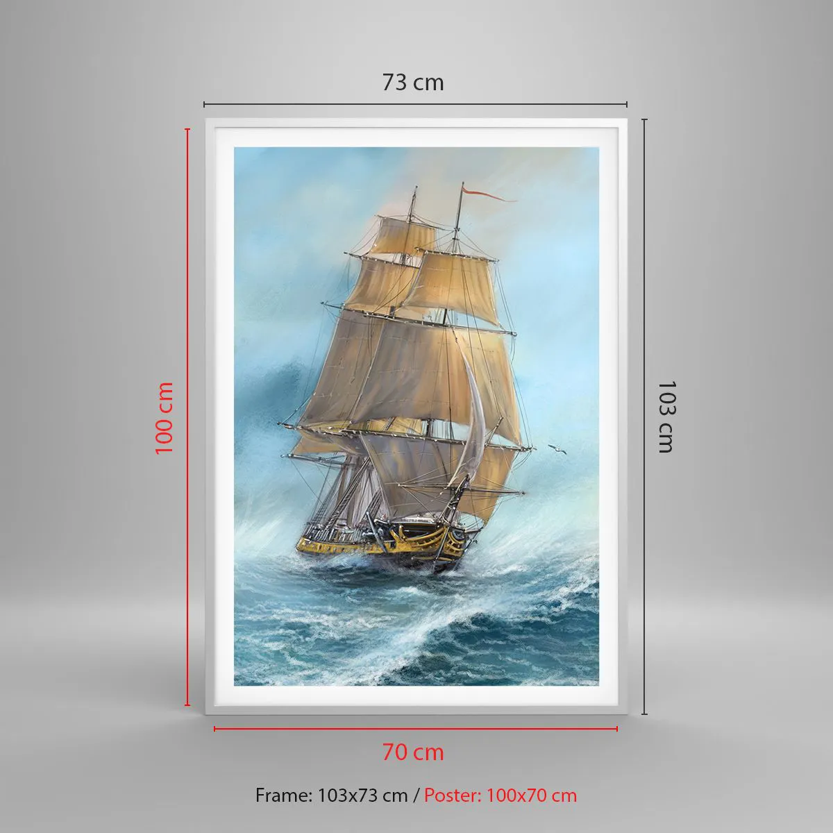 Poszter fekete keretben - A hullámok hullámzása - 70x100 cm