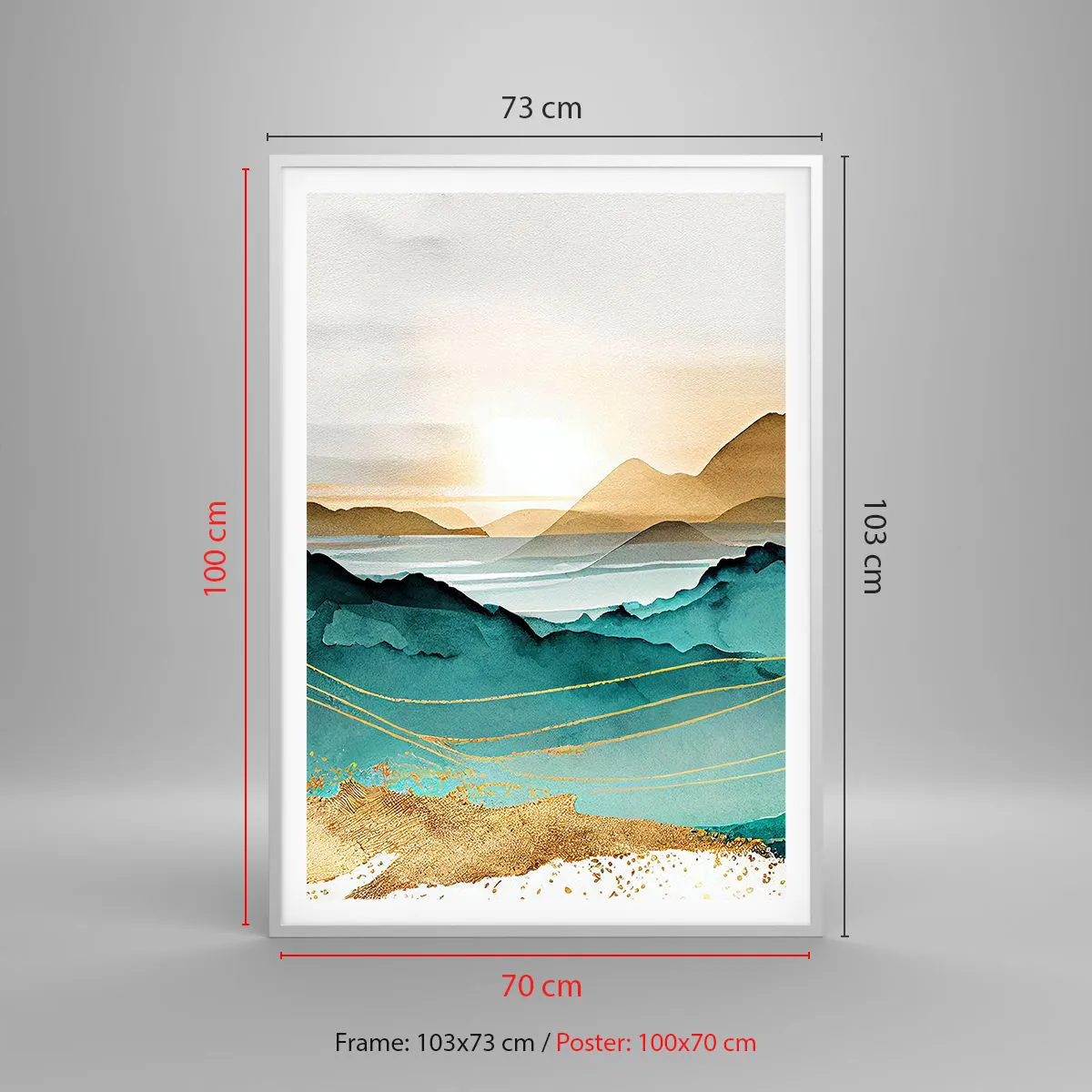 Poster in white frmae - On the Verge of Abstract - Landscape - 70x100 cm