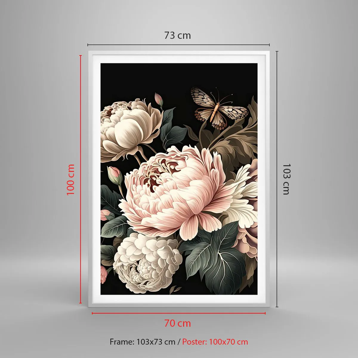 Plakat w białej ramie - W barokowym stylu - 70x100 cm