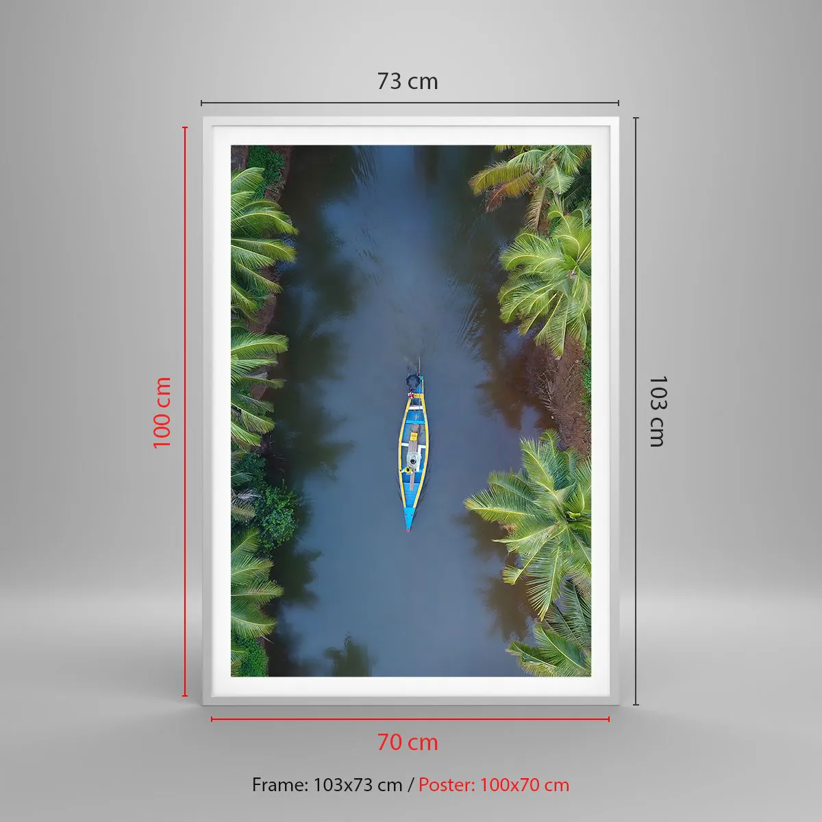 Affisch i vit ram - På en tropisk stig - 70x100 cm