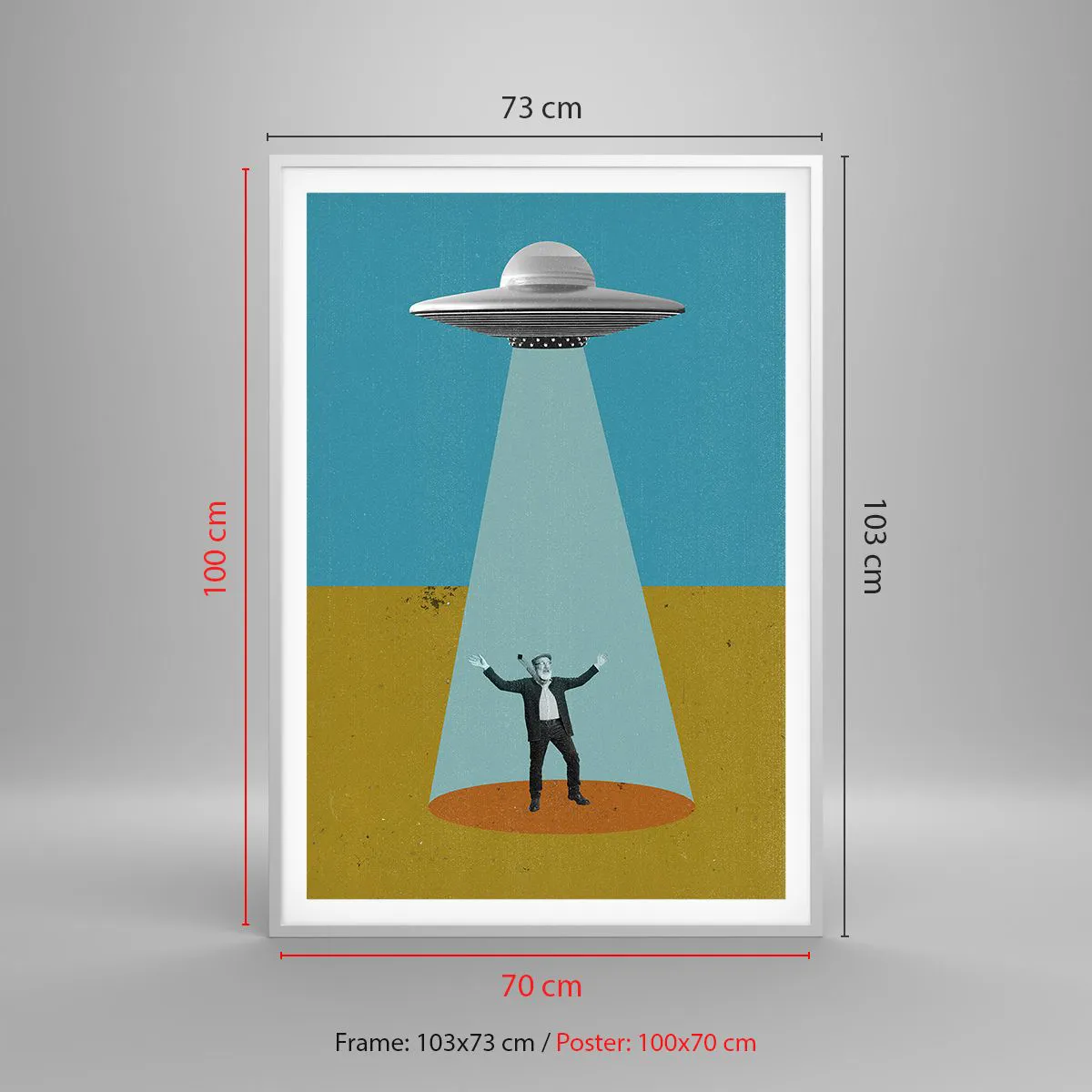 Affisch i vit ram - Ett nära möte - 70x100 cm