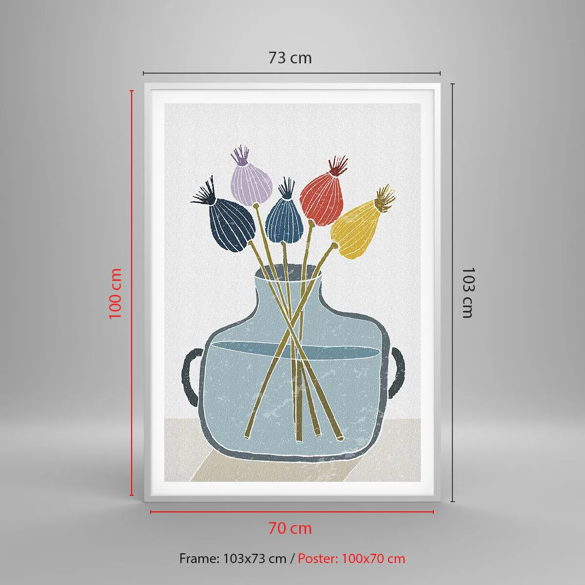 Póster en marco blanco - Como una semilla de amapola - 70x100 cm