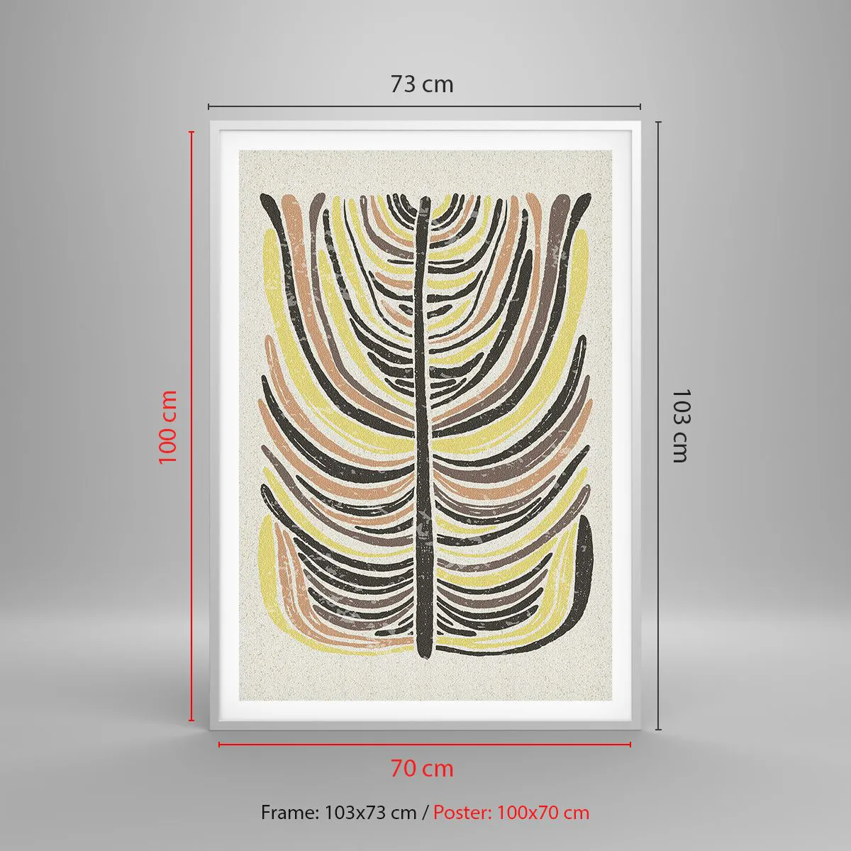 Poster in einem weißen Rahmen - Abstraktion voller Leben - 70x100 cm