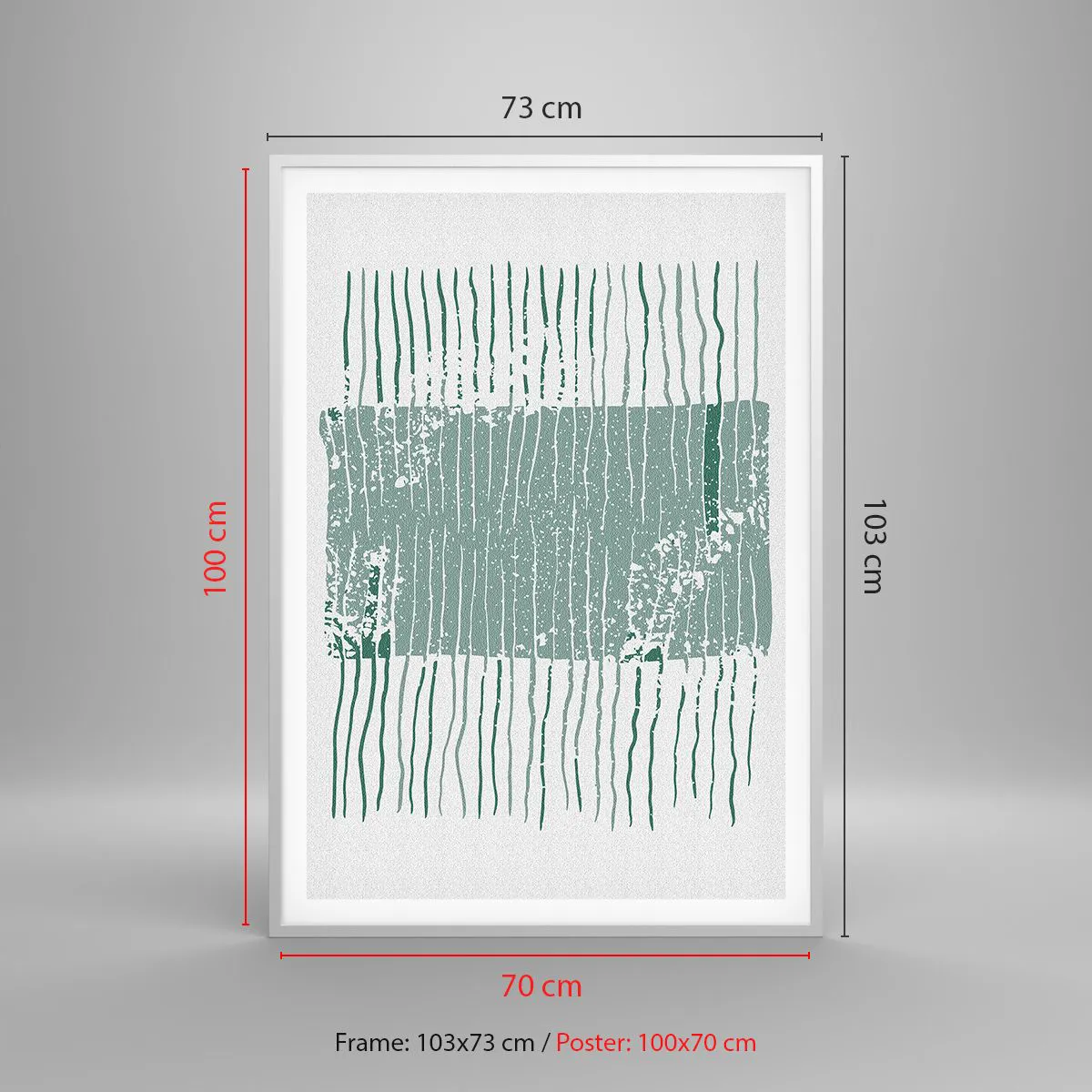 Poster in een witte lijst - Mariene abstractie - 70x100 cm