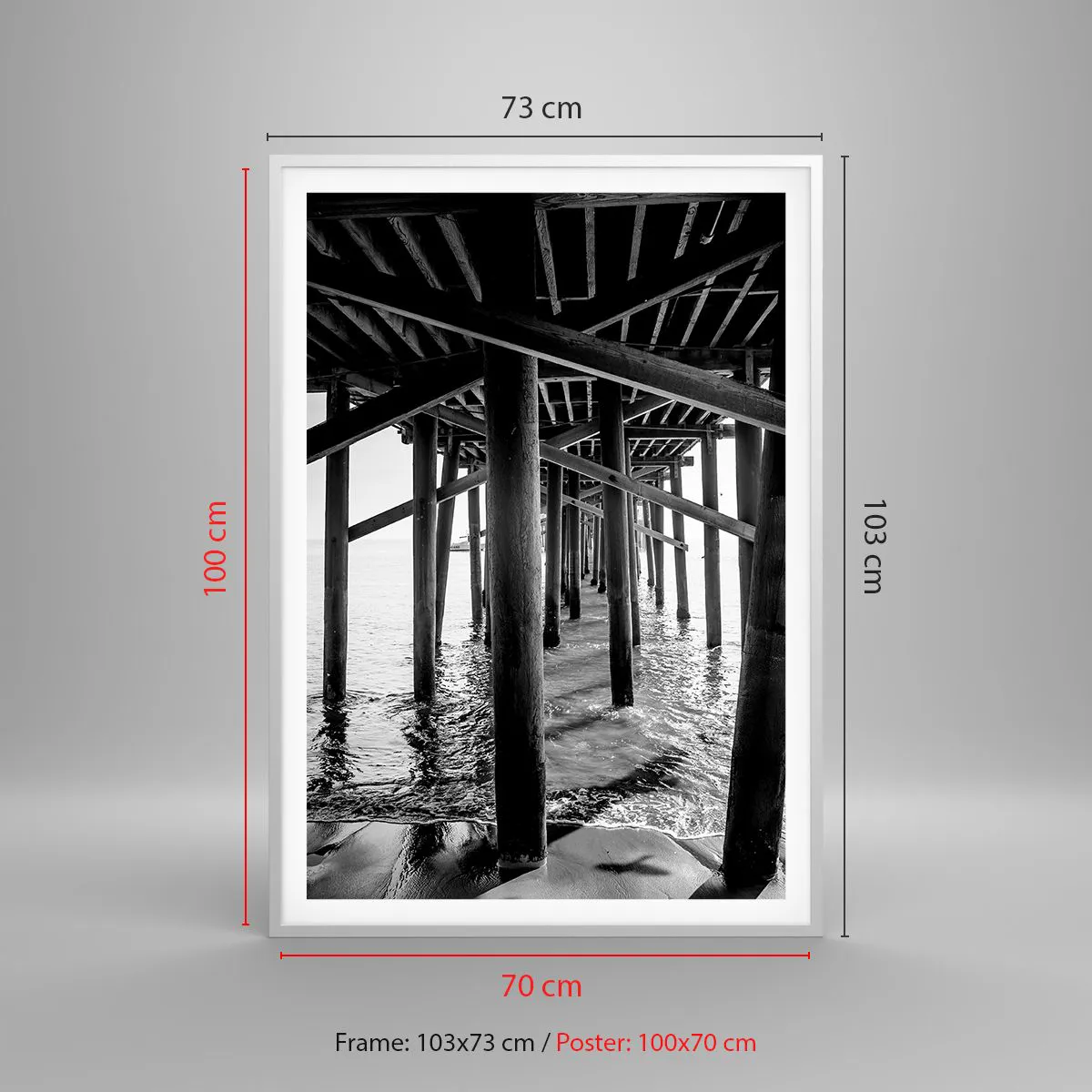 Plagát v bielom ráme - Úkryt na pláži - 70x100 cm