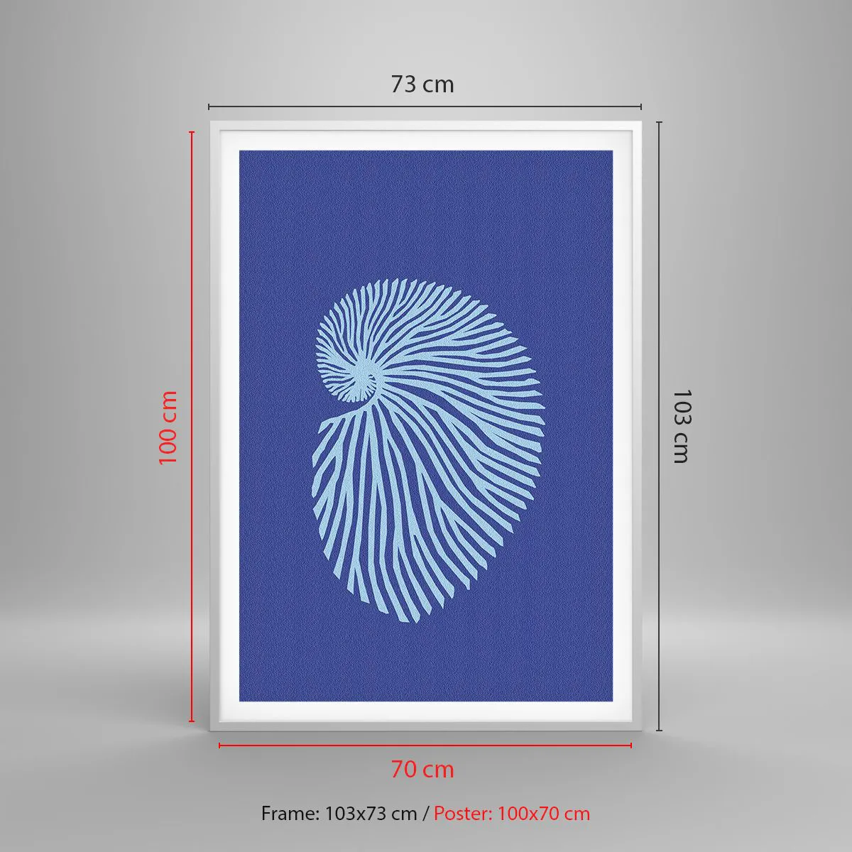 Plakat w białej ramie - Narodziny muszli - 70x100 cm