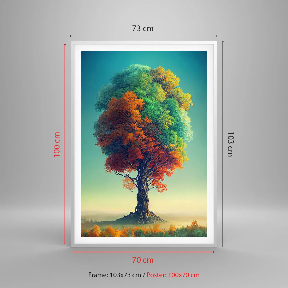 Plakát v bílém rámu - Dub – otec přírody - 70x100 cm