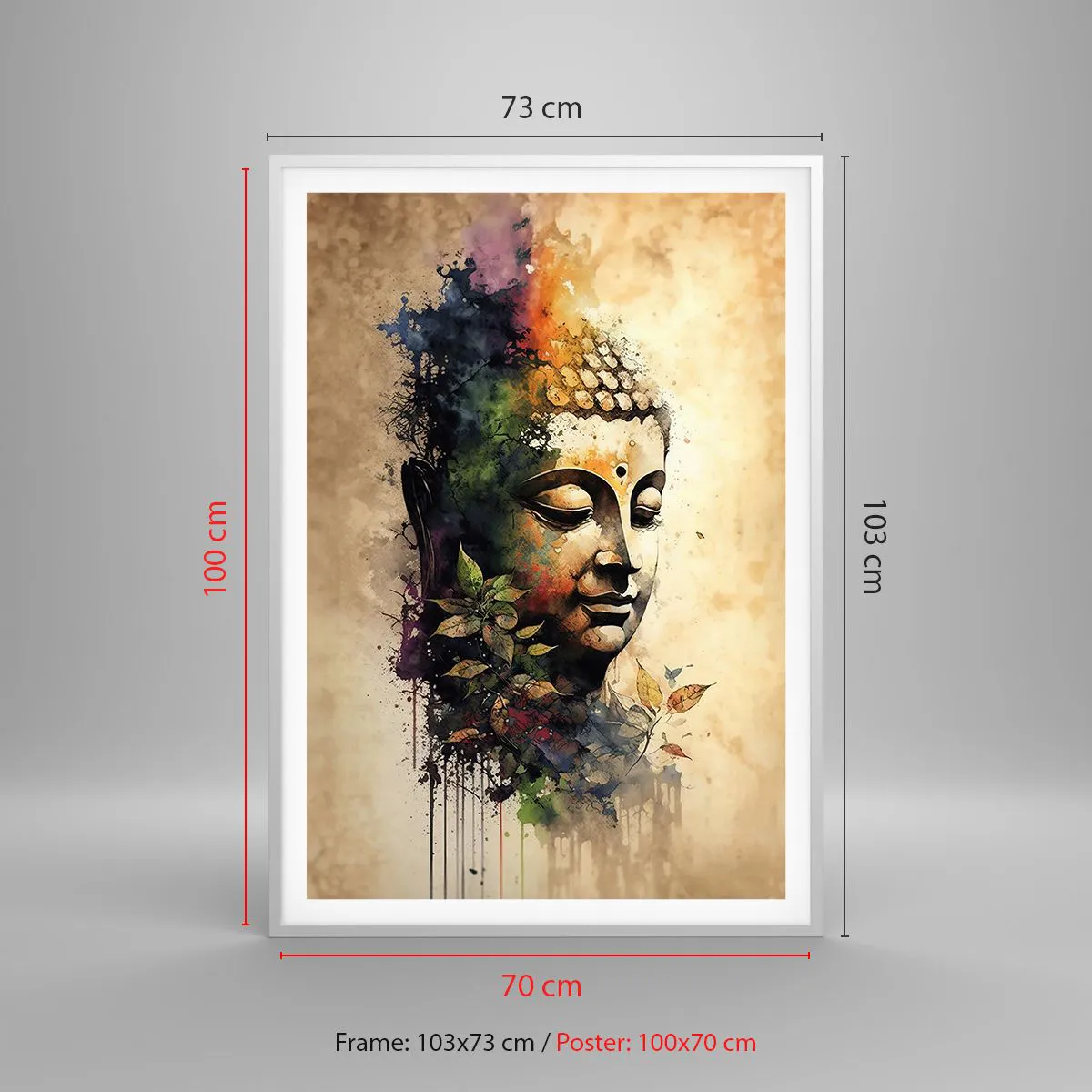 Plakat i hvid ramme - Namaste! - 70x100 cm