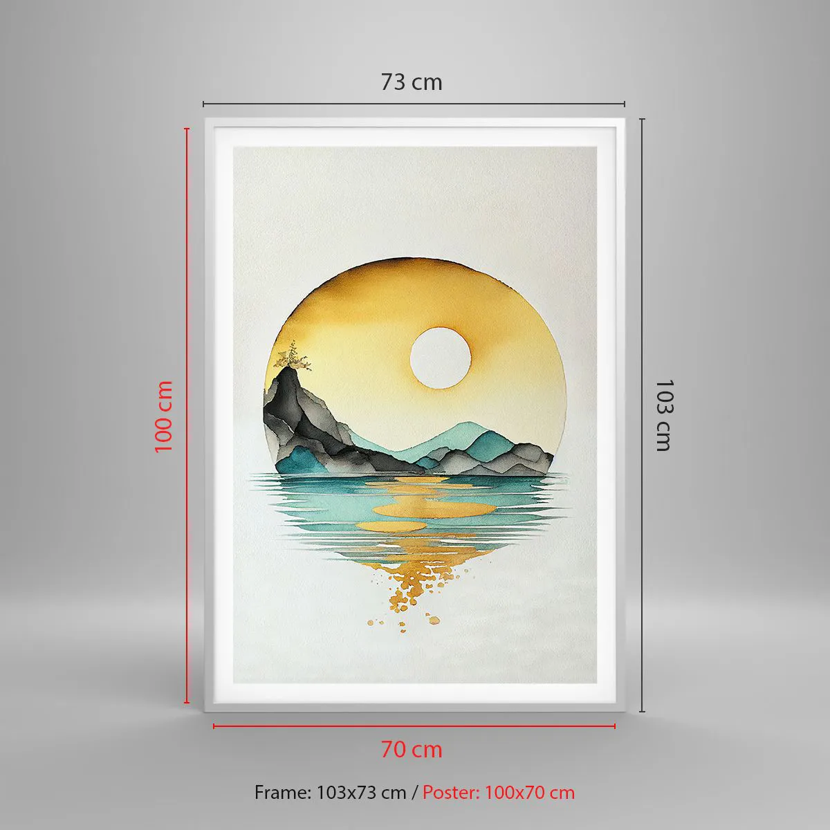 Plakat i hvid ramme - I en cirkel af skønhed - 70x100 cm