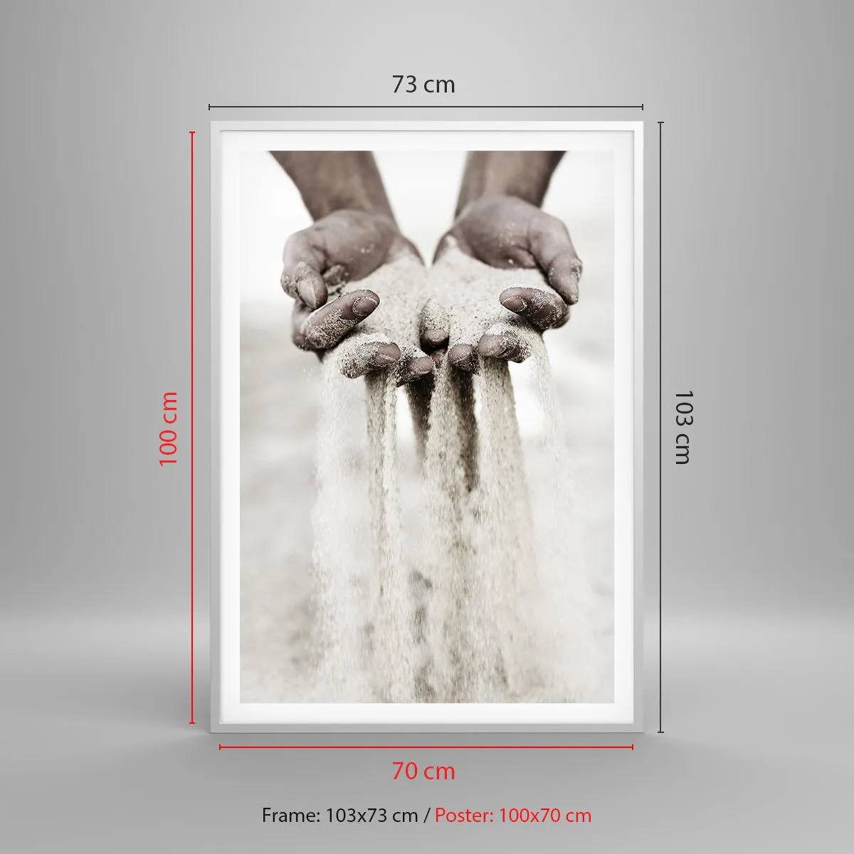 Affiche dans un cadre blanc - Poster - Avec ces mains… - 70x100 cm