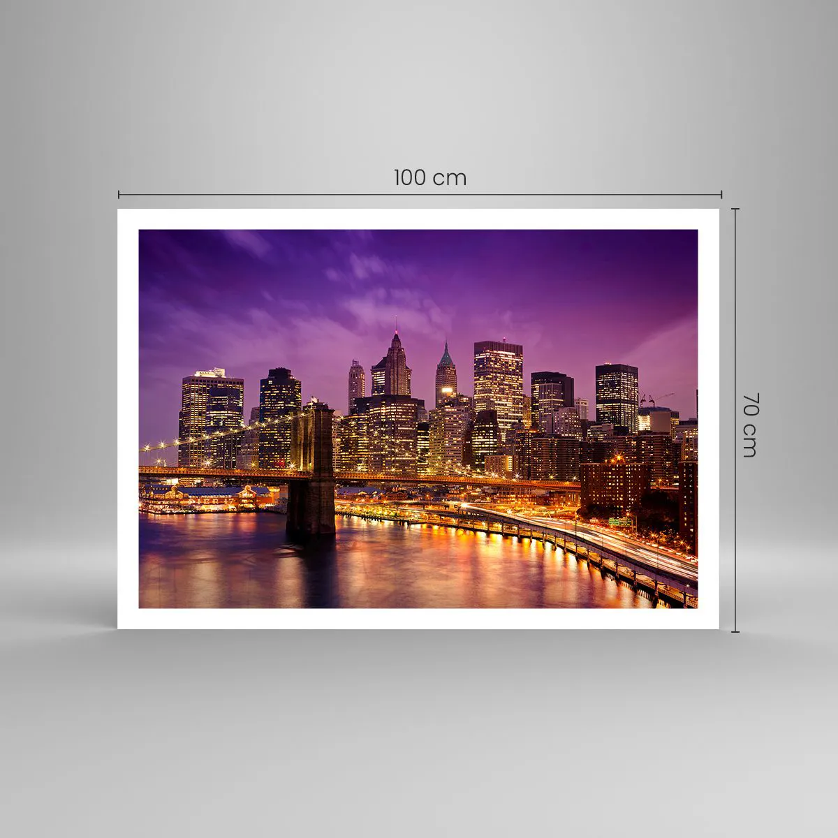 Poster - Violet-goud Manhattan - 100x70 cm