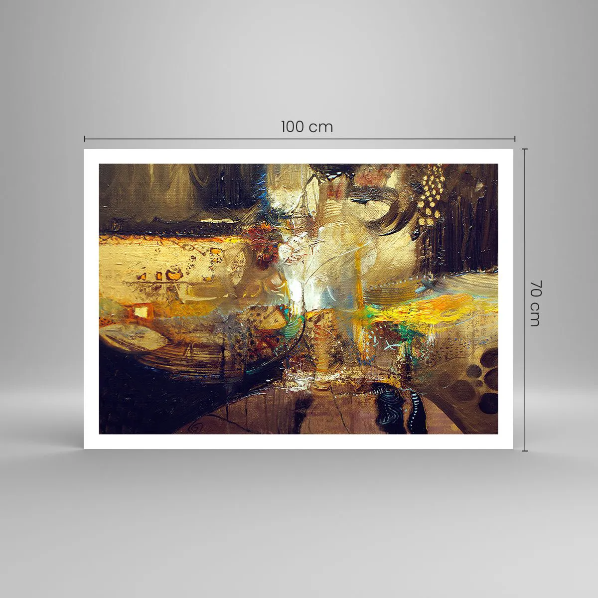 Póster - Naturaleza muerta abstracta en colores cálidos - 100x70cm - Frío, templado, caliente - Decoración de pared moderna para salón y dormitorio ARTTOR