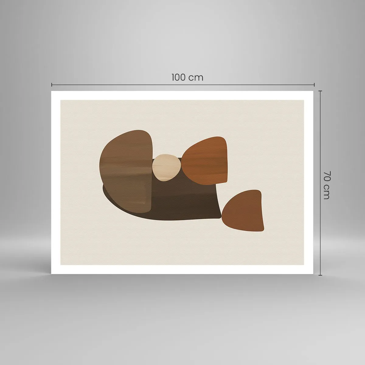 Poster - Abstrakte Komposition in Braun- und Beigetönen - 100x70cm - Komposition in Bronze - Moderne Wanddekoration für Wohnzimmer und Schlafzimmer ARTTOR