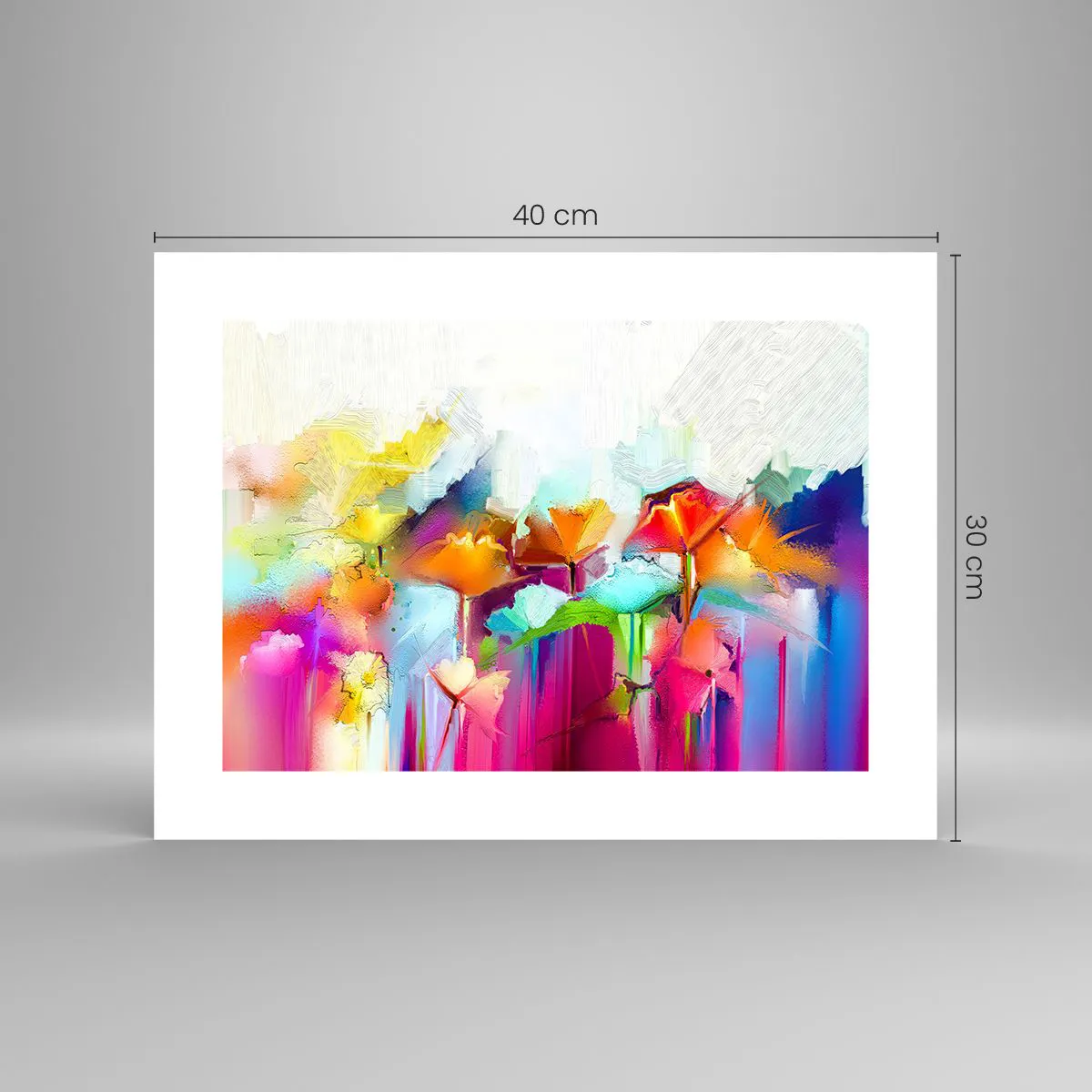 Plakat - Regnbuen i blomstring - 40x30 cm