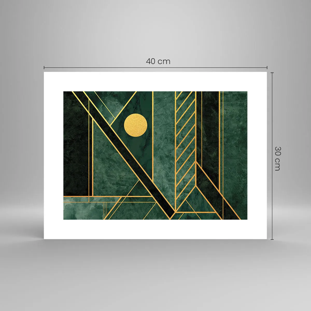 Plakat - Dynamikken i guld og azurblå - 40x30 cm