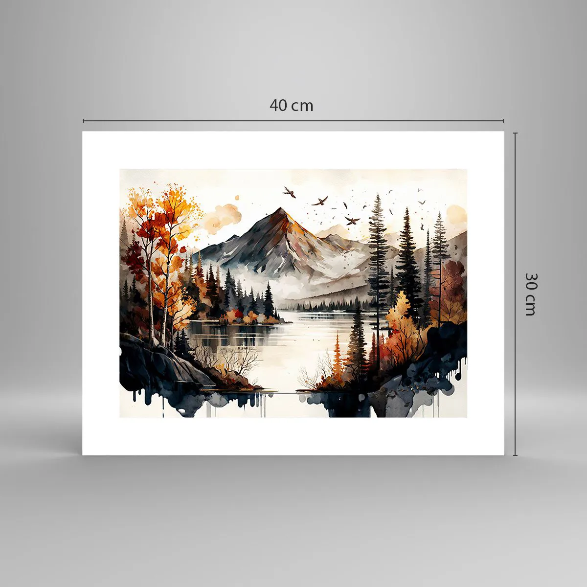 Affisch - Gyllene höst i fjällen - 40x30 cm