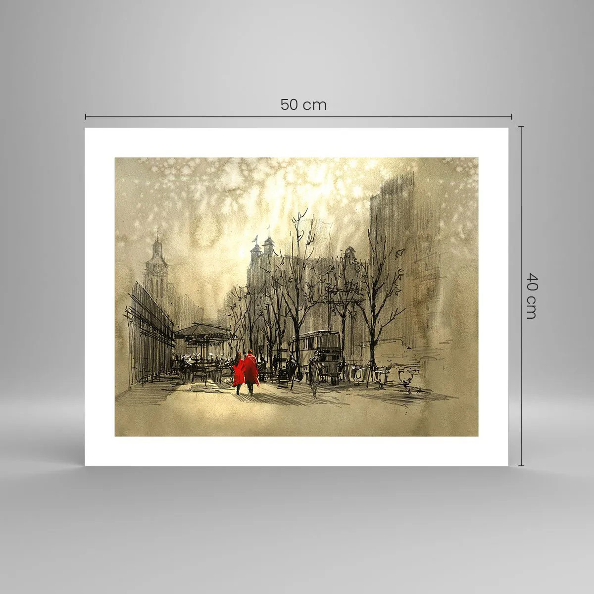 Poster - A Date in London Fog - 50x40 cm