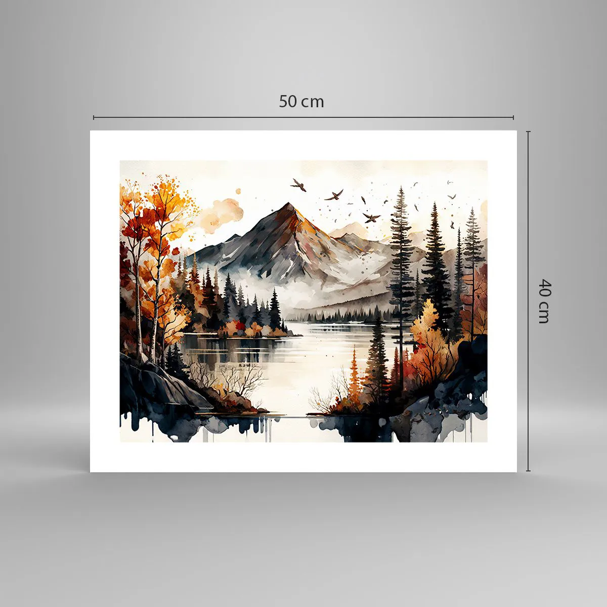 Poster - Goldener Herbst in den Bergen - 50x40 cm