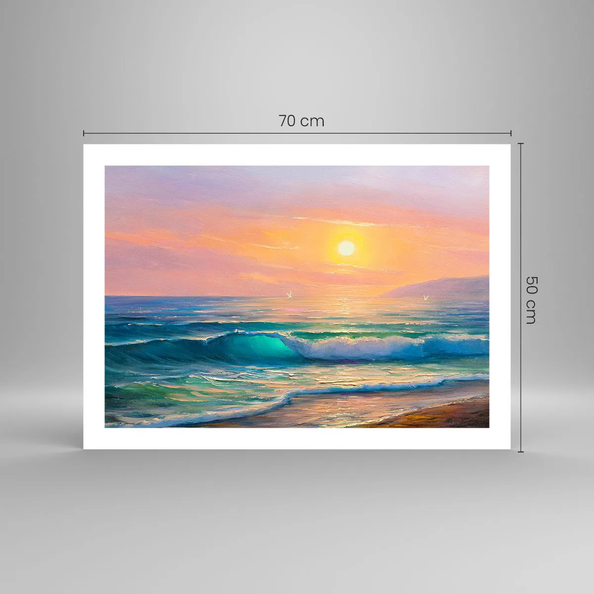 Plakat - Turkusowa pieśń fal - 70x50 cm