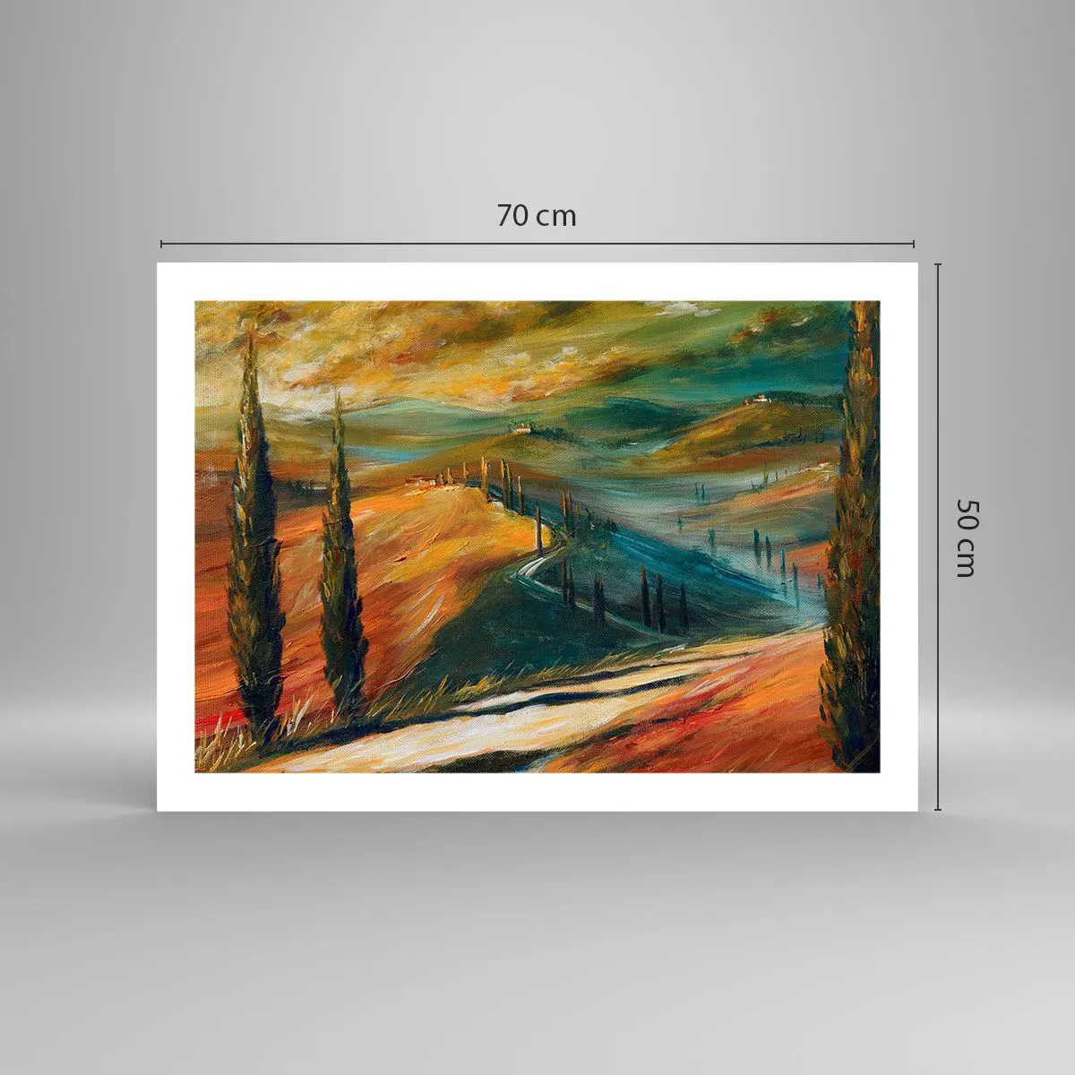 Plagát - Toskánska krajina - 70x50 cm