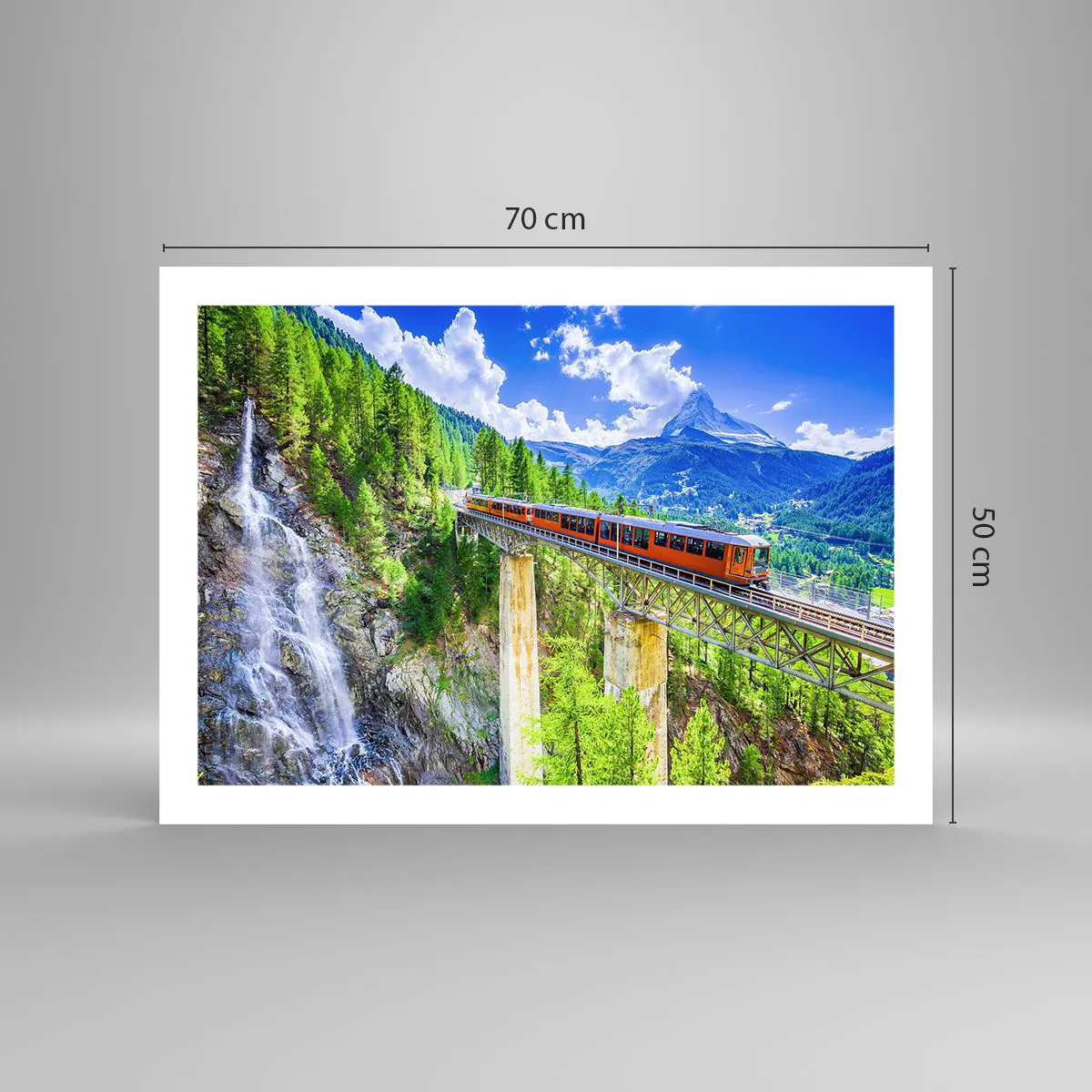 Poster - Train Through the Alps - 70x50 cm