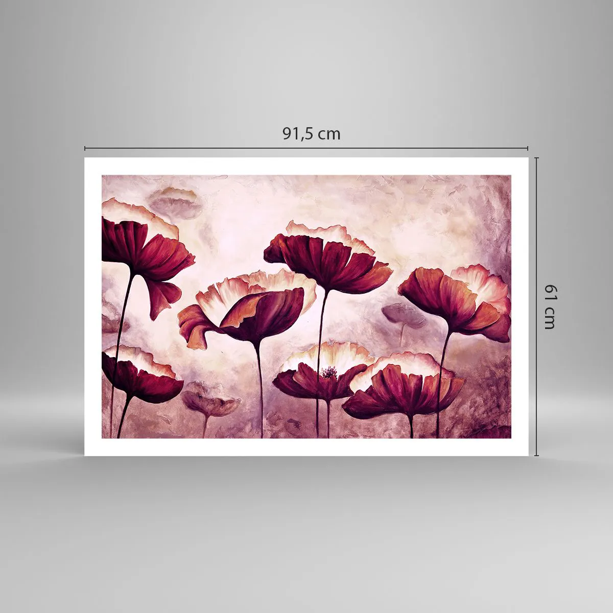 Poster - Red and White Flake - 91x61 cm