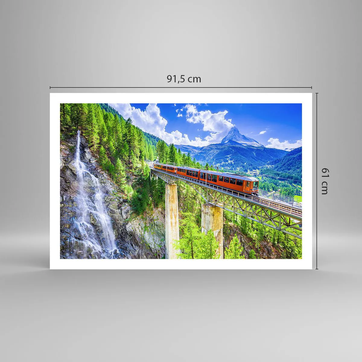 Poster - Train Through the Alps - 91x61 cm
