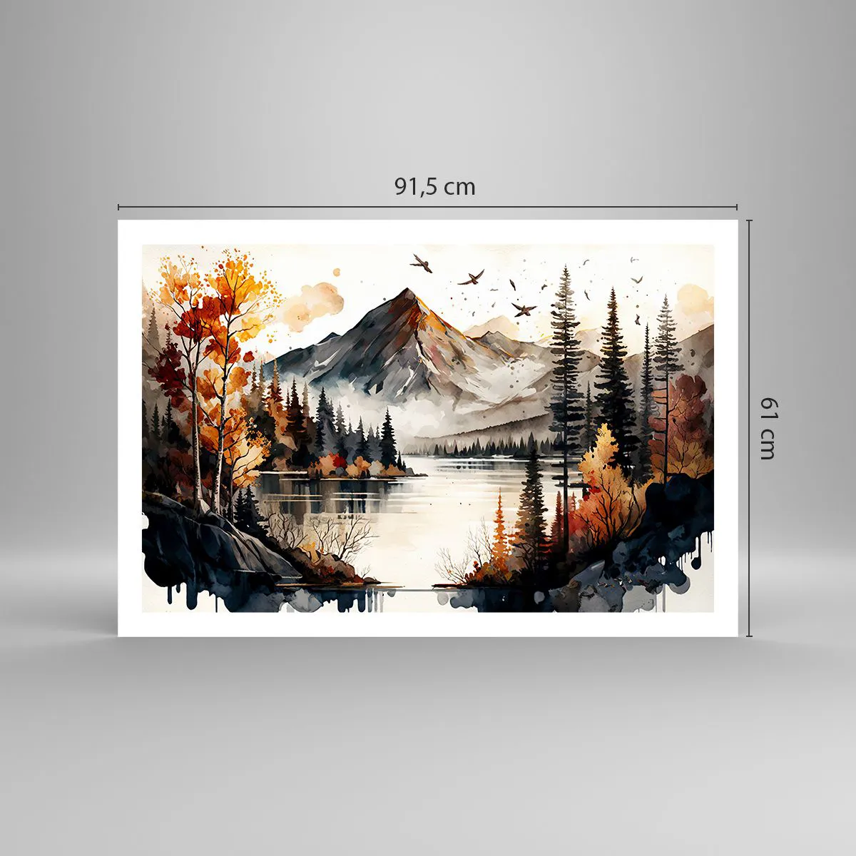 Affisch - Gyllene höst i fjällen - 91x61 cm