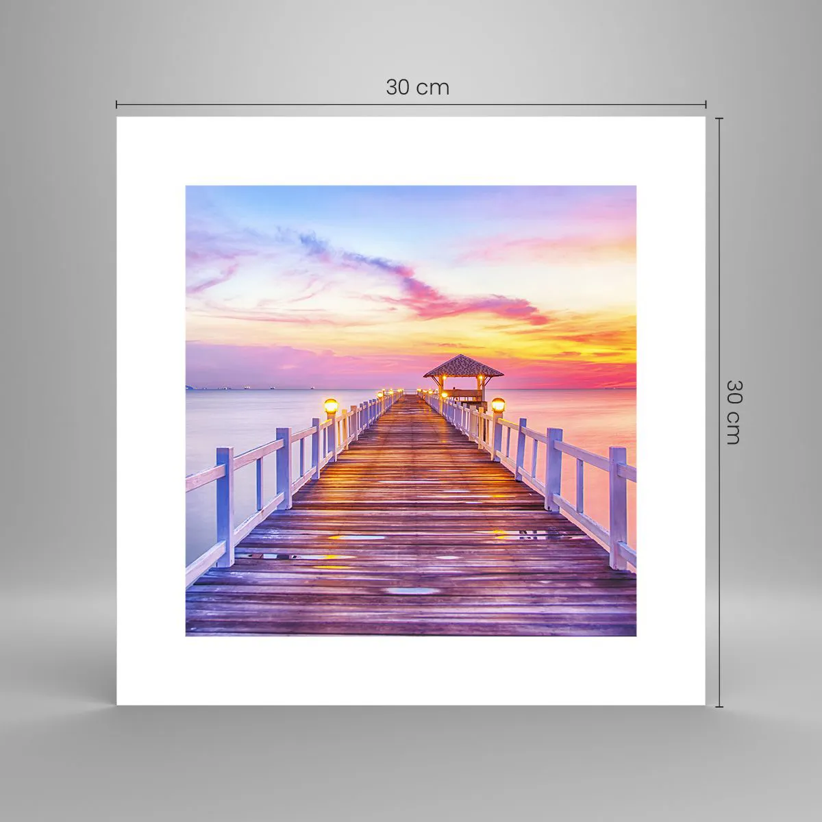 Poster - Silenzio della sera in lilla e oro - 30x30 cm