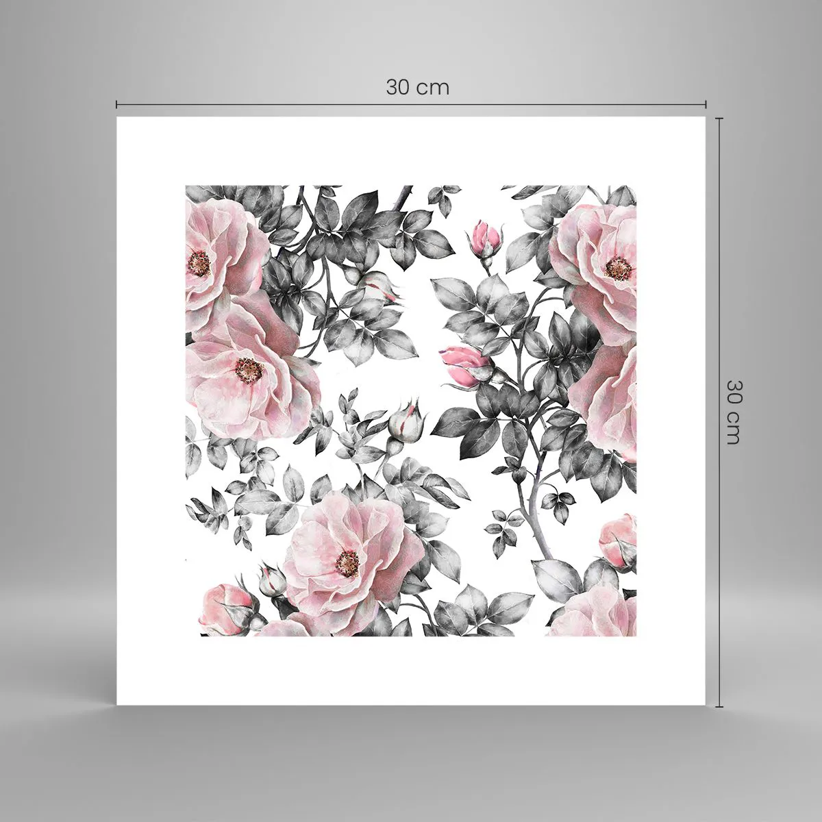 Affiche - Poster - Se perdre dans les fleurs des roses - 30x30 cm