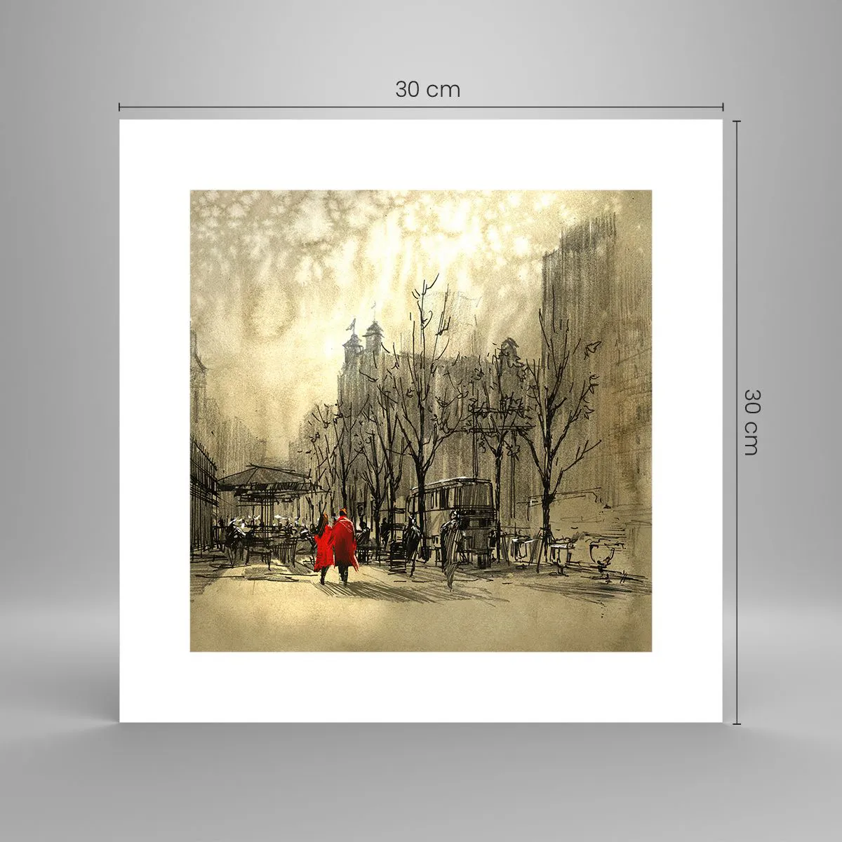 Poszter - Egy randevú a londoni ködben  - 30x30 cm