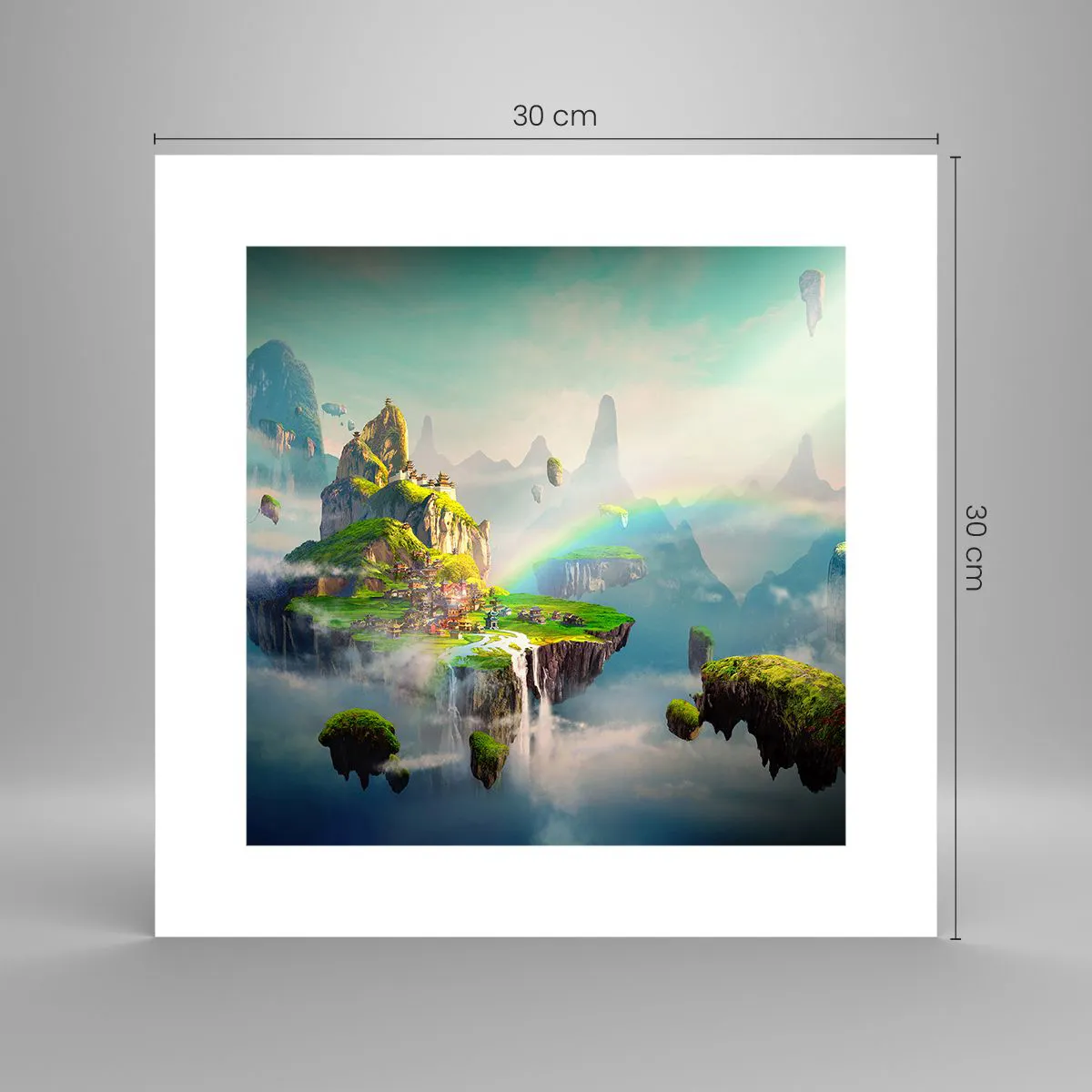 Póster - El medio de la nada - islas flotantes - 30x30 cm