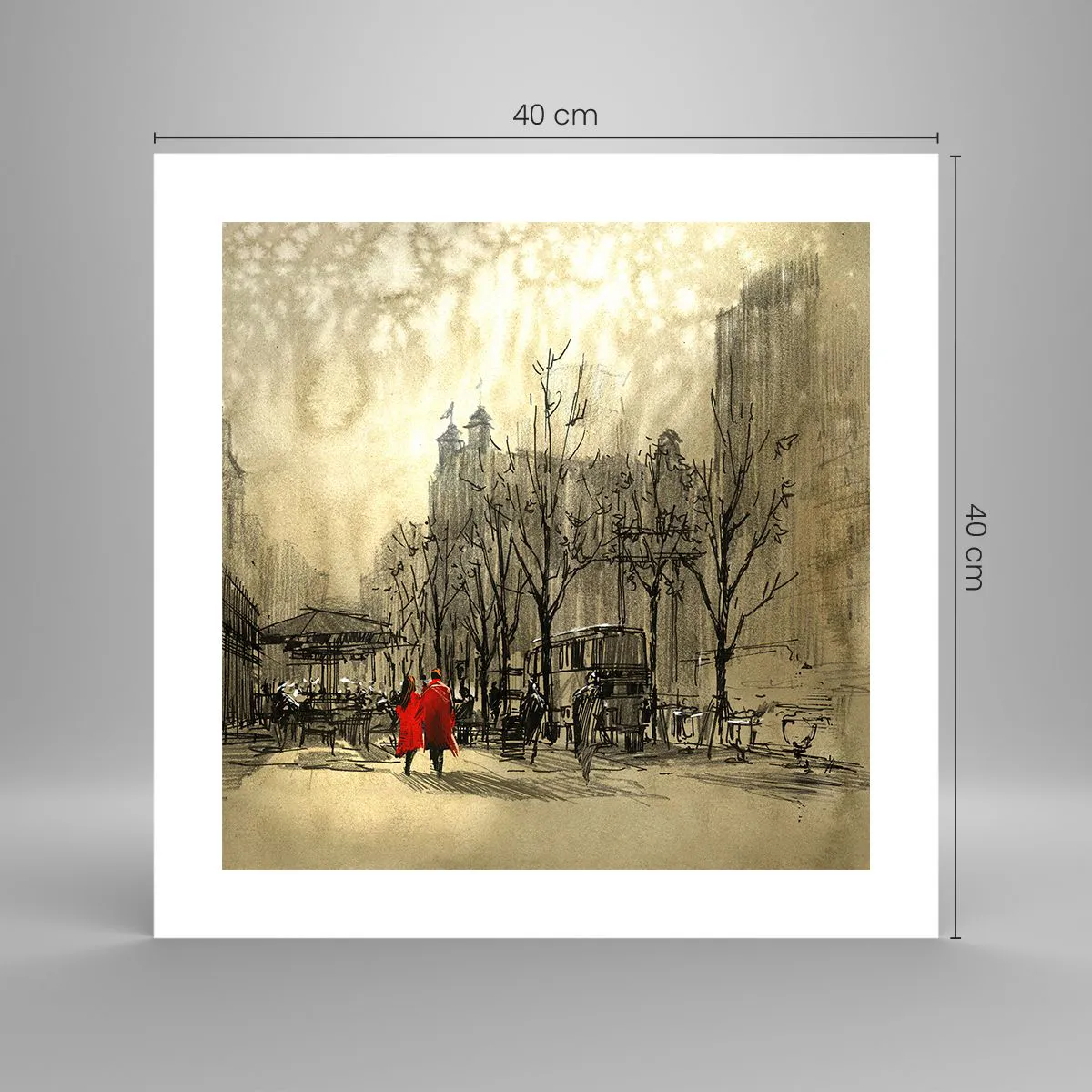 Affisch - Träff i London-dimman - 40x40 cm