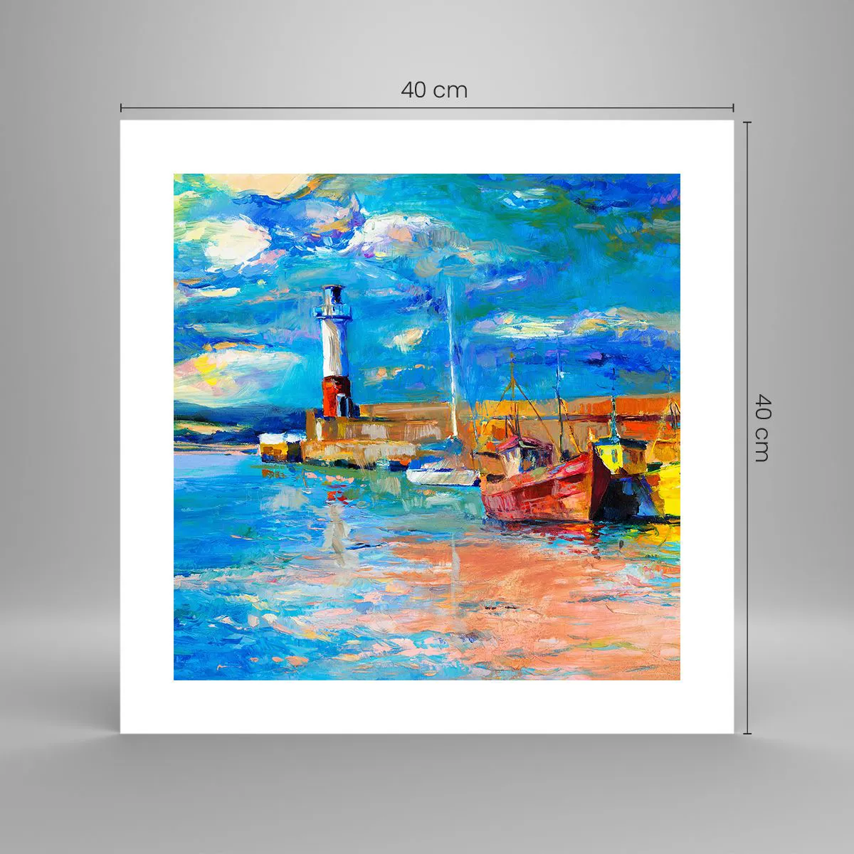 Póster - Tarde en la bahía del arco iris - 40x40 cm