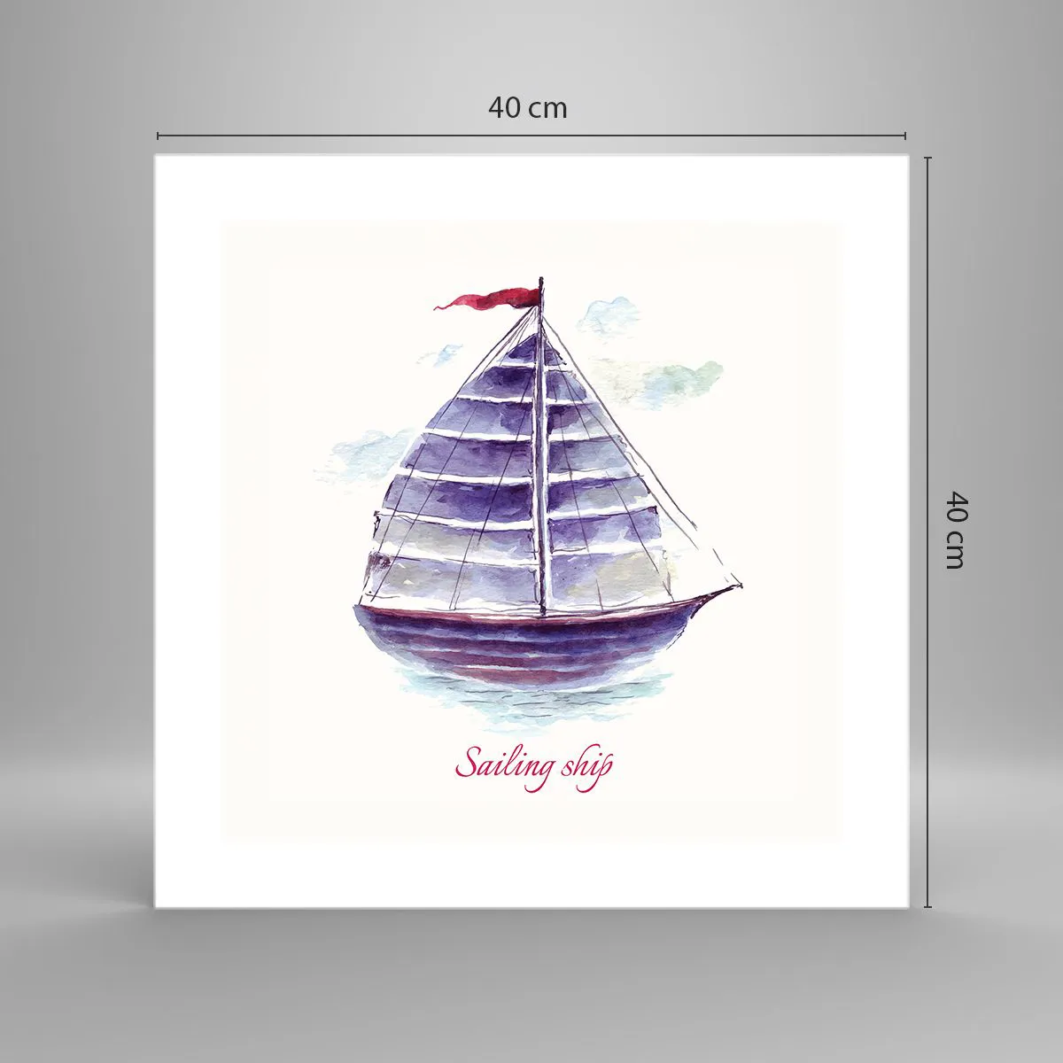 Affisch - Fulla seglar och lugnt vatten - 40x40 cm