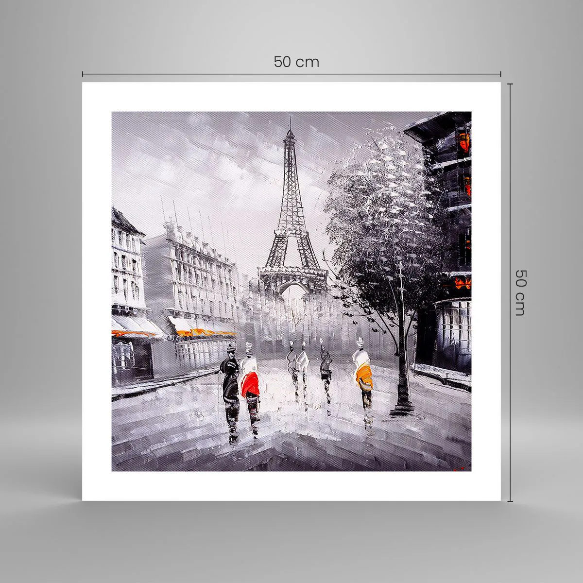 Affisch - Promenad i Paris - 50x50 cm
