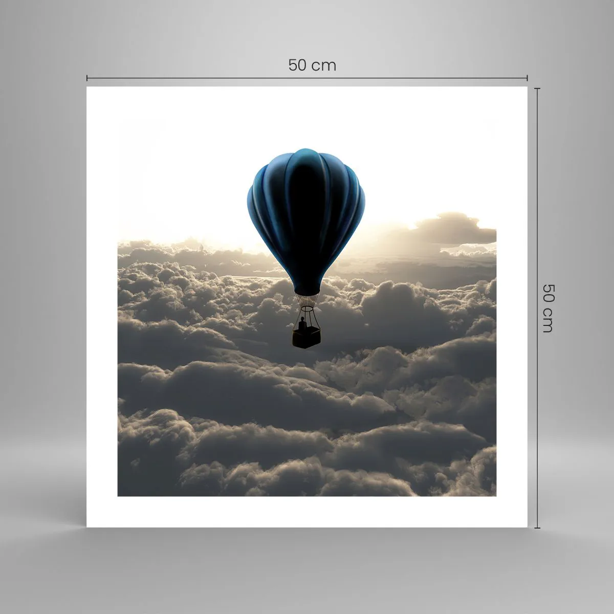 Poster - Wanderer above Clouds - 50x50 cm